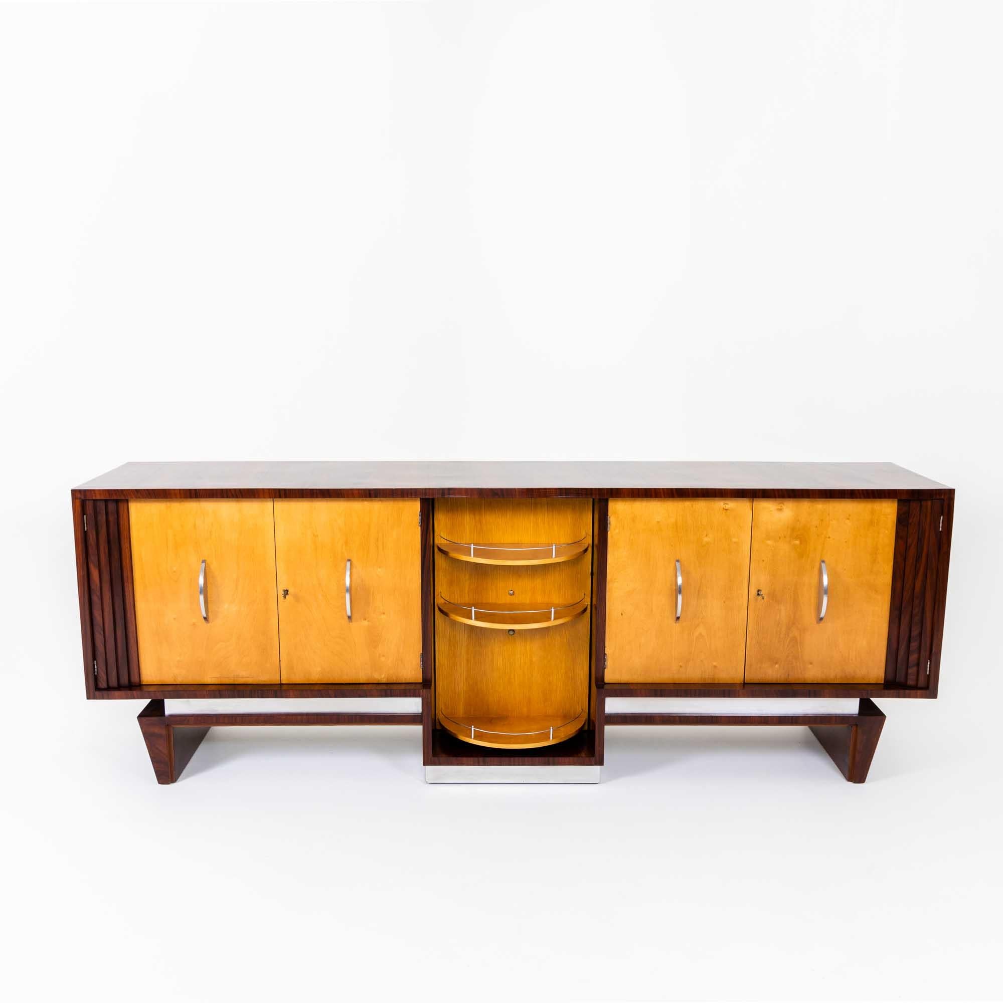 Maple Sideboard with Bar Element by Franco Albini, Italy, 1930s For Sale