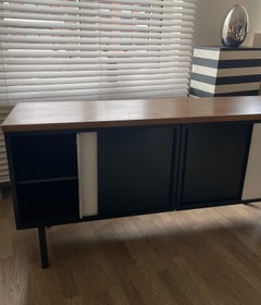 Sideboard with Black and White Metal Sliding Doors by Cees Brackman, Netherlands