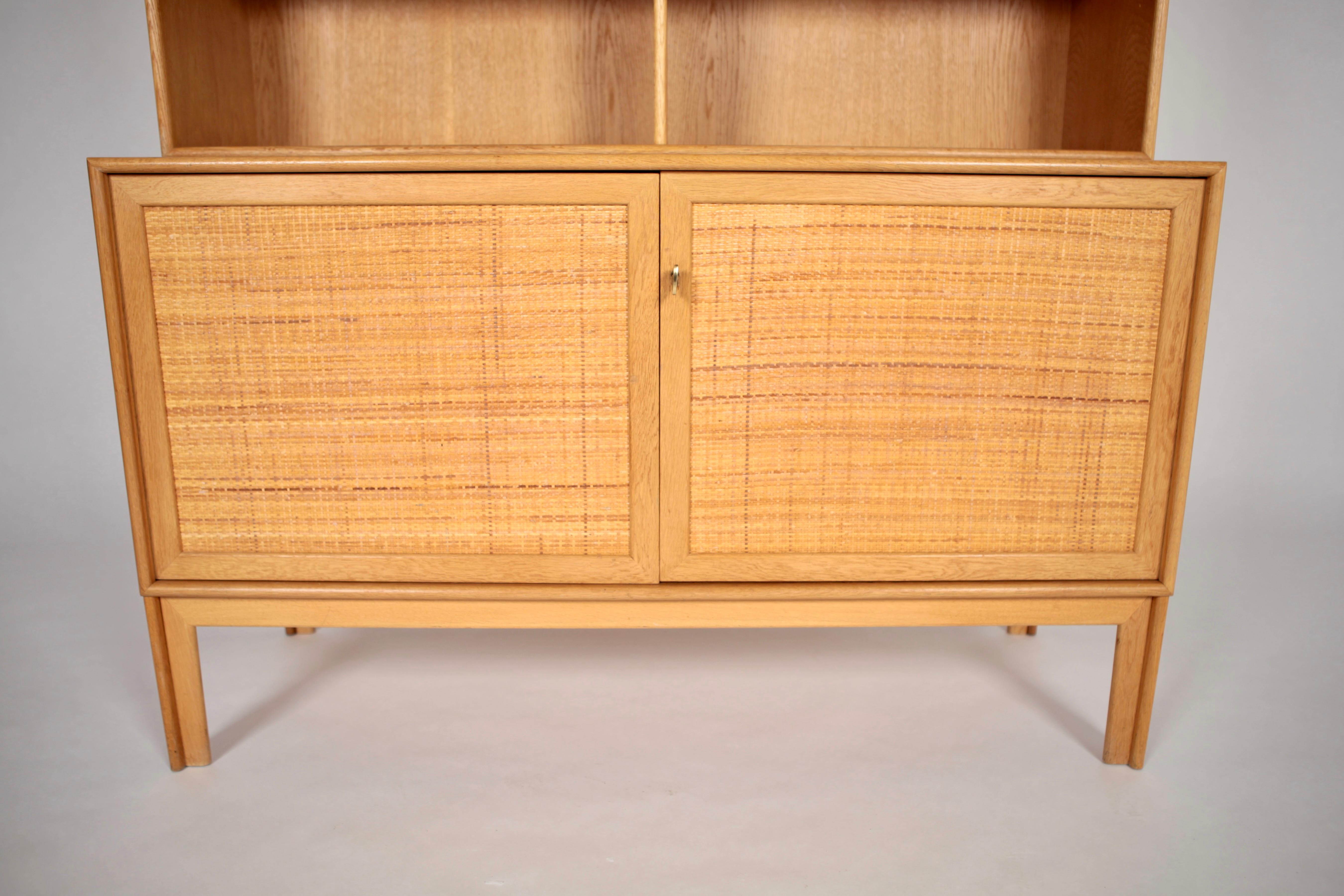 Sideboard with Bookcase in Oak and Cane by Alf Svensson, 1950s 1