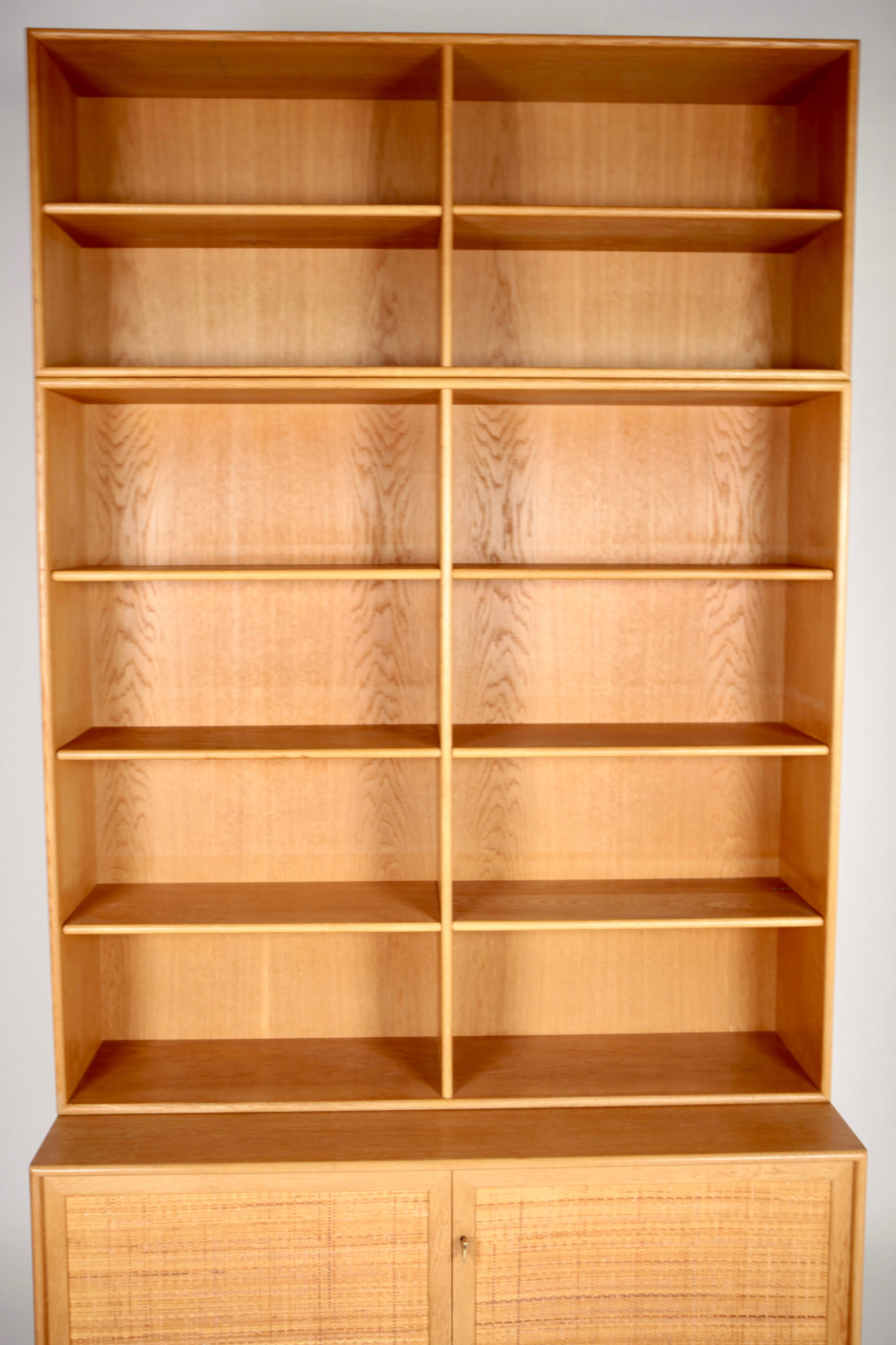 Sideboard with Bookcase in Oak and Cane by Alf Svensson, 1950s 5