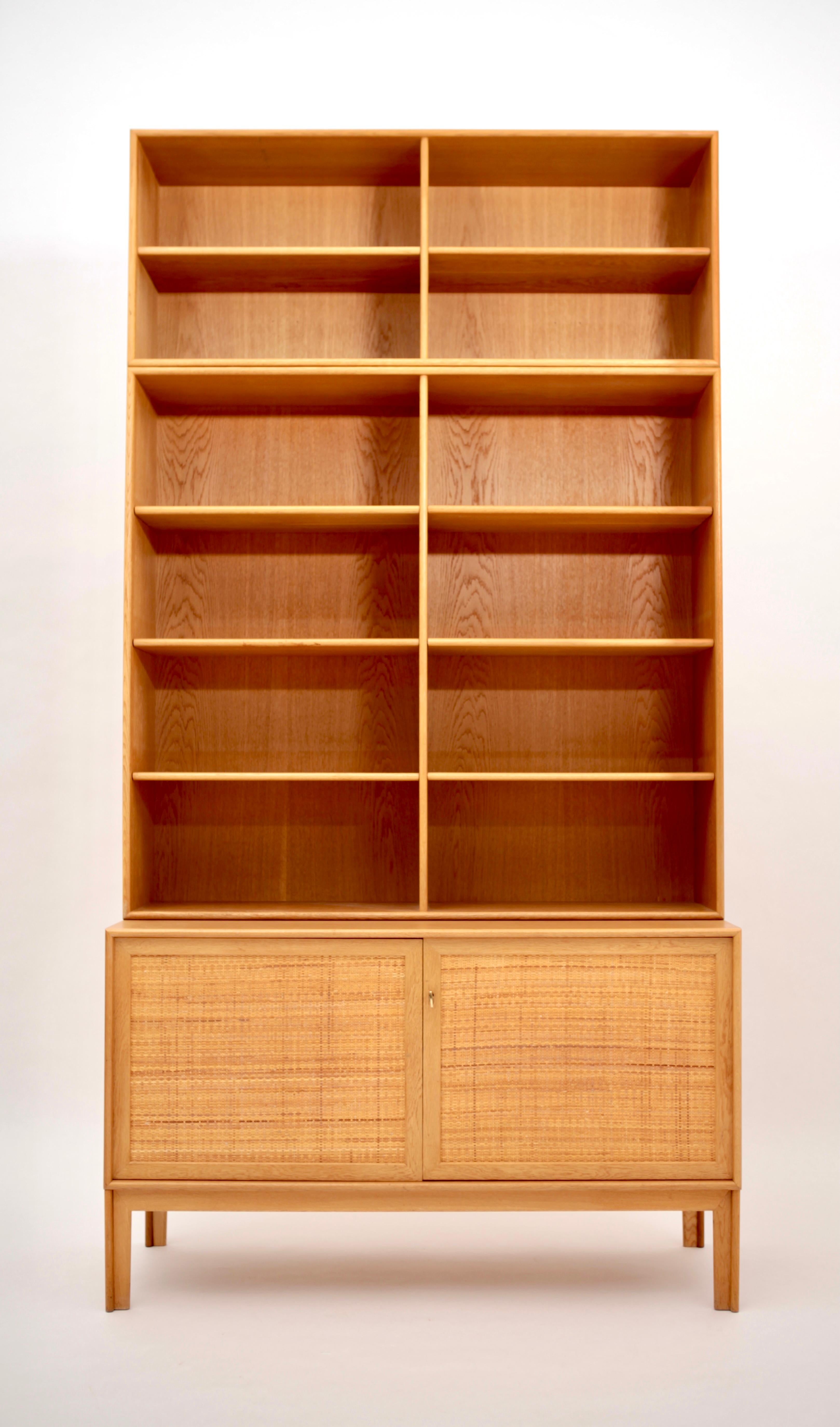 Sideboard with Bookcase in Oak and Cane by Alf Svensson, 1950s 6