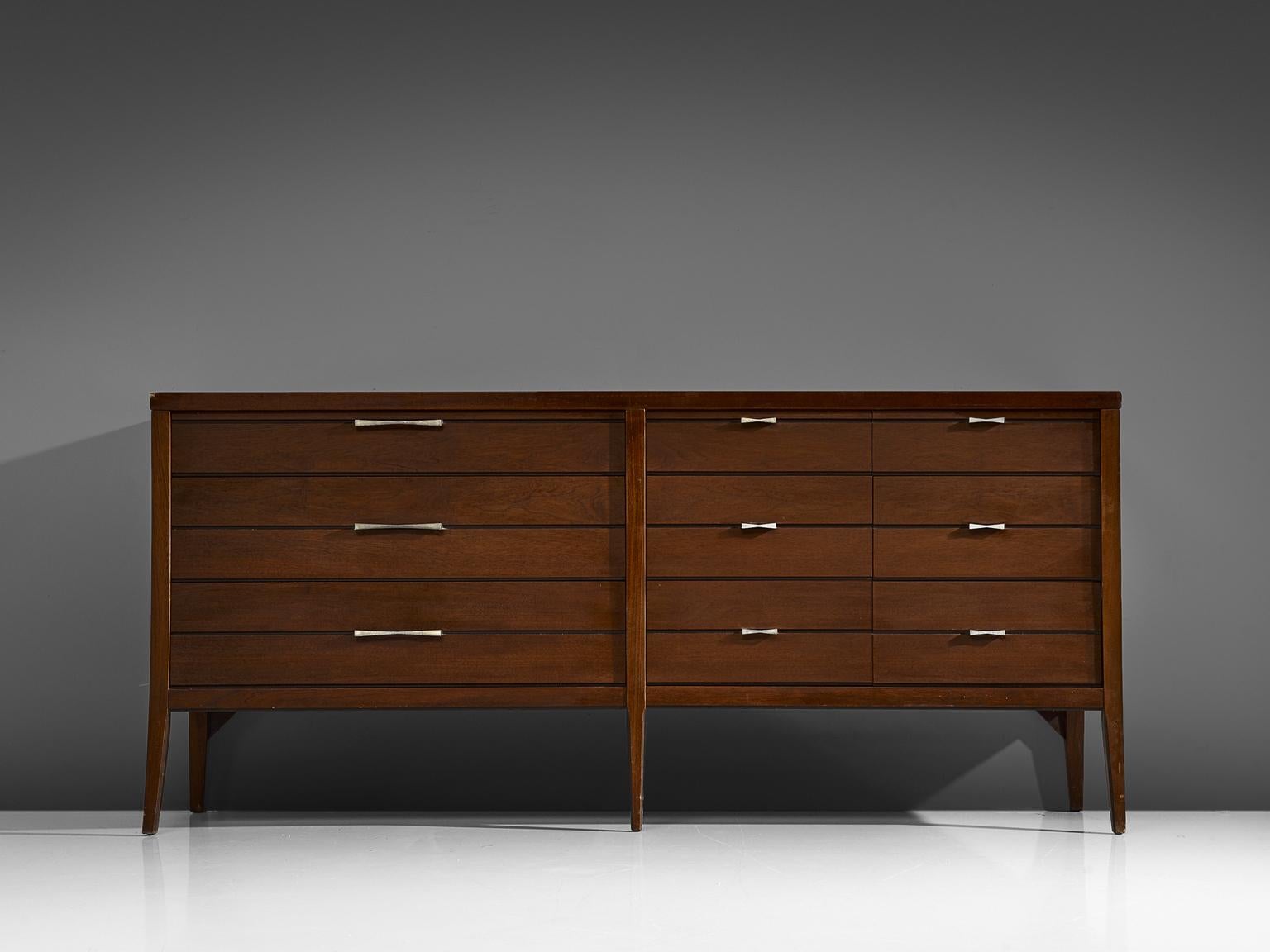 Mid-Century Modern Sideboard with Butterfly Details in Walnut and Rosewood, circa 1950