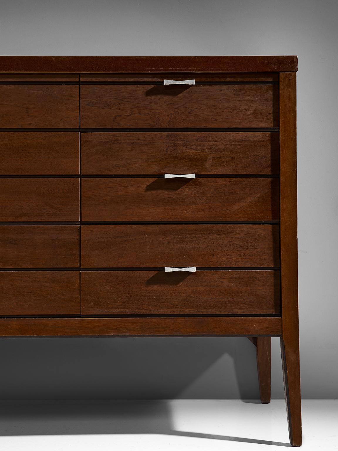 Wood Sideboard with Butterfly Details in Walnut and Rosewood, circa 1950