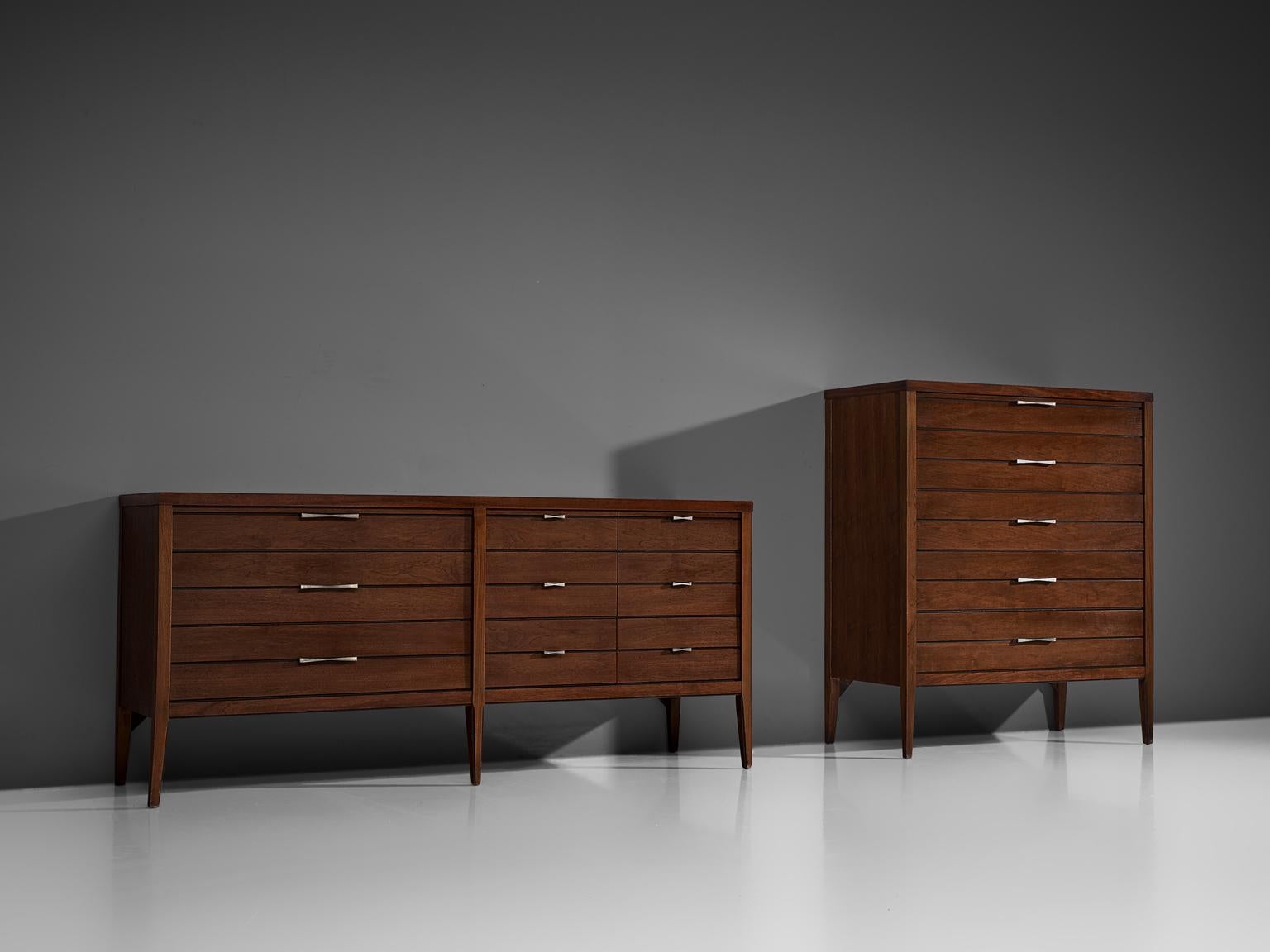 Sideboard with Butterfly Details in Walnut and Rosewood, circa 1950 1