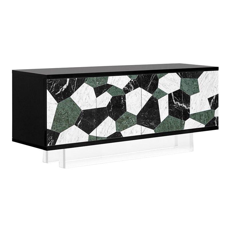 Sideboard With Doors Covered In Marble