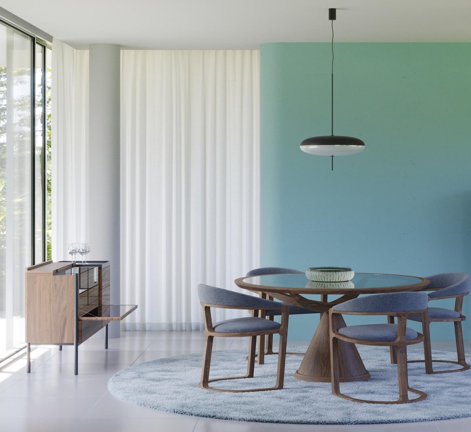 Enfilade avec façade tombante, intérieur miroir réfléchissant et plateau métallique en vente 4