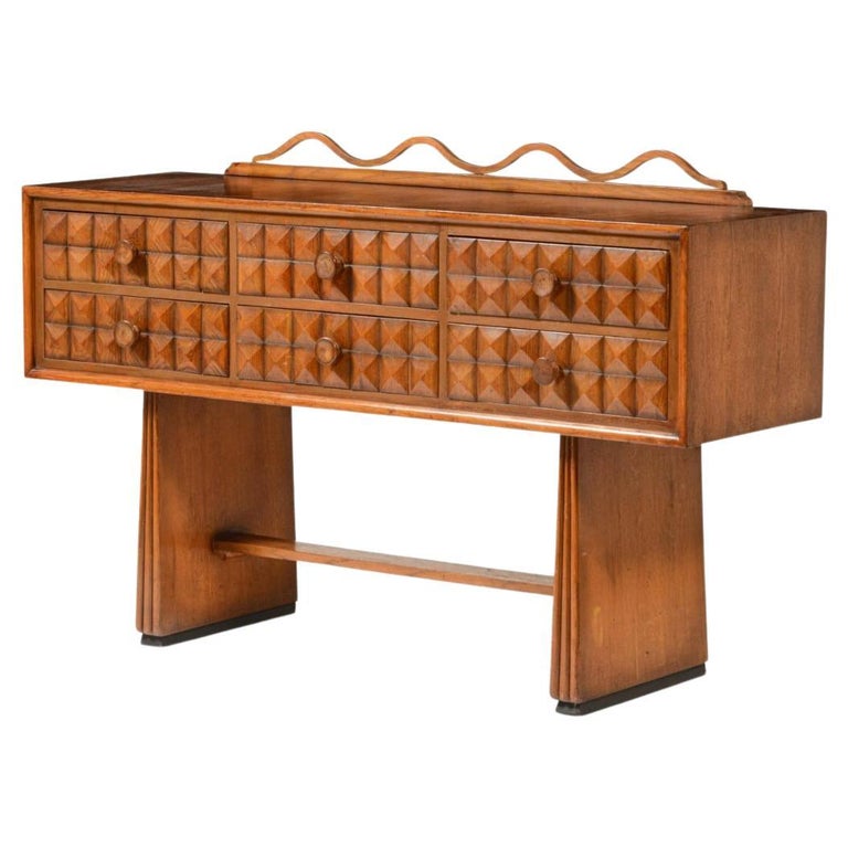 Sideboard with Faceted Motif, 1940s, offered by Katch Vintage
