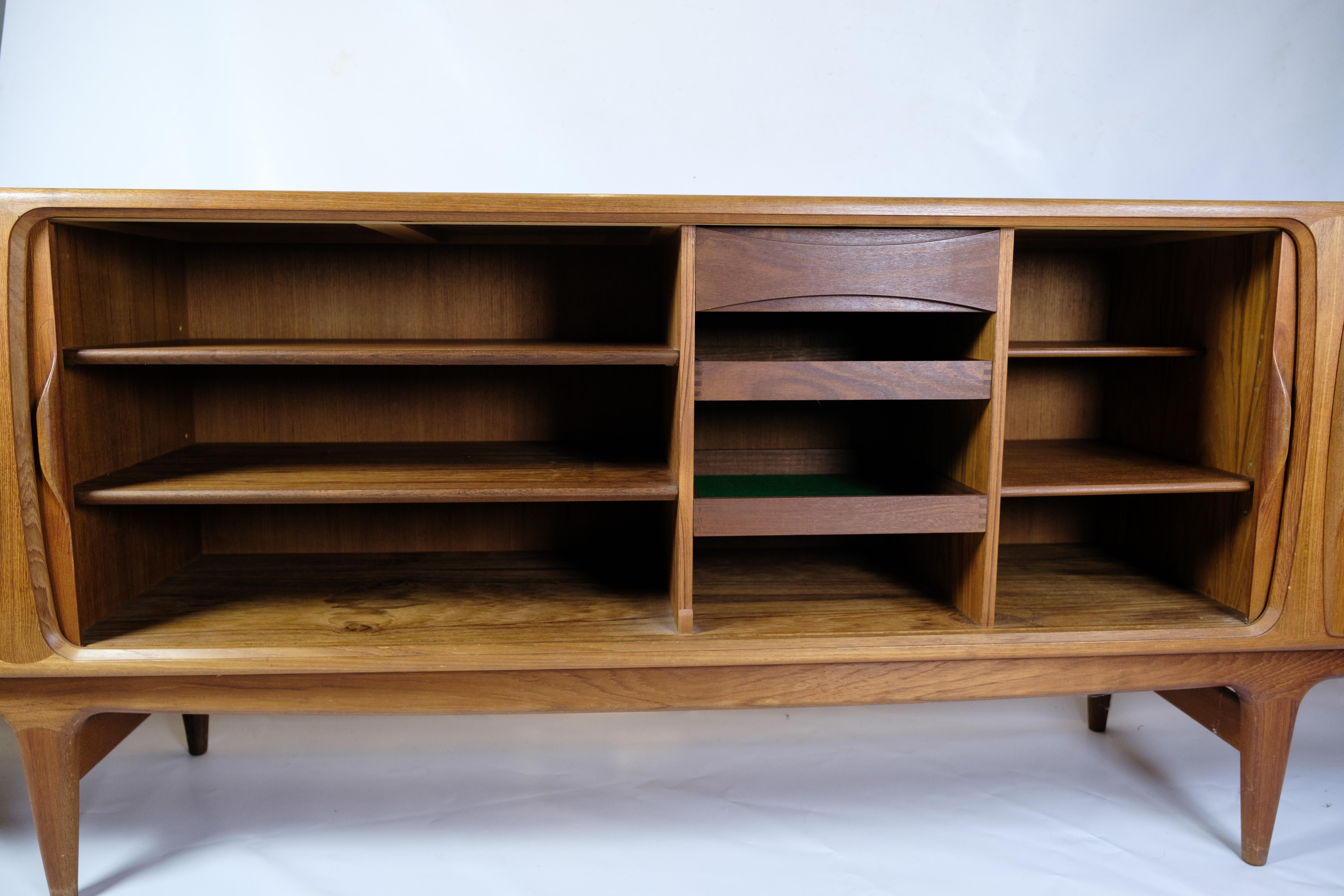 Danish Sideboard With Jalousi Doors By Johannes Andersen From 1960s For Sale