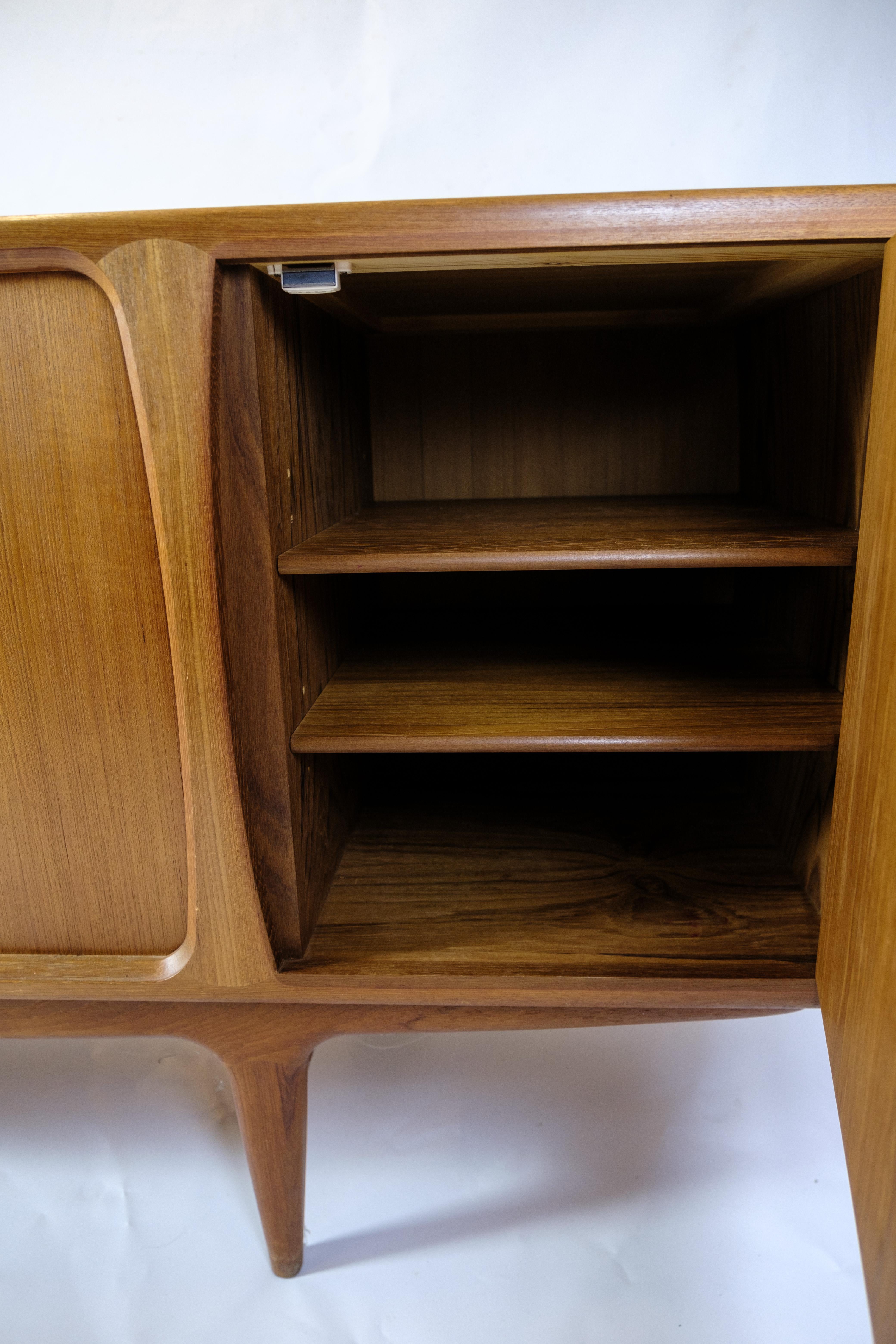 Wood Sideboard With Jalousi Doors By Johannes Andersen From 1960s For Sale