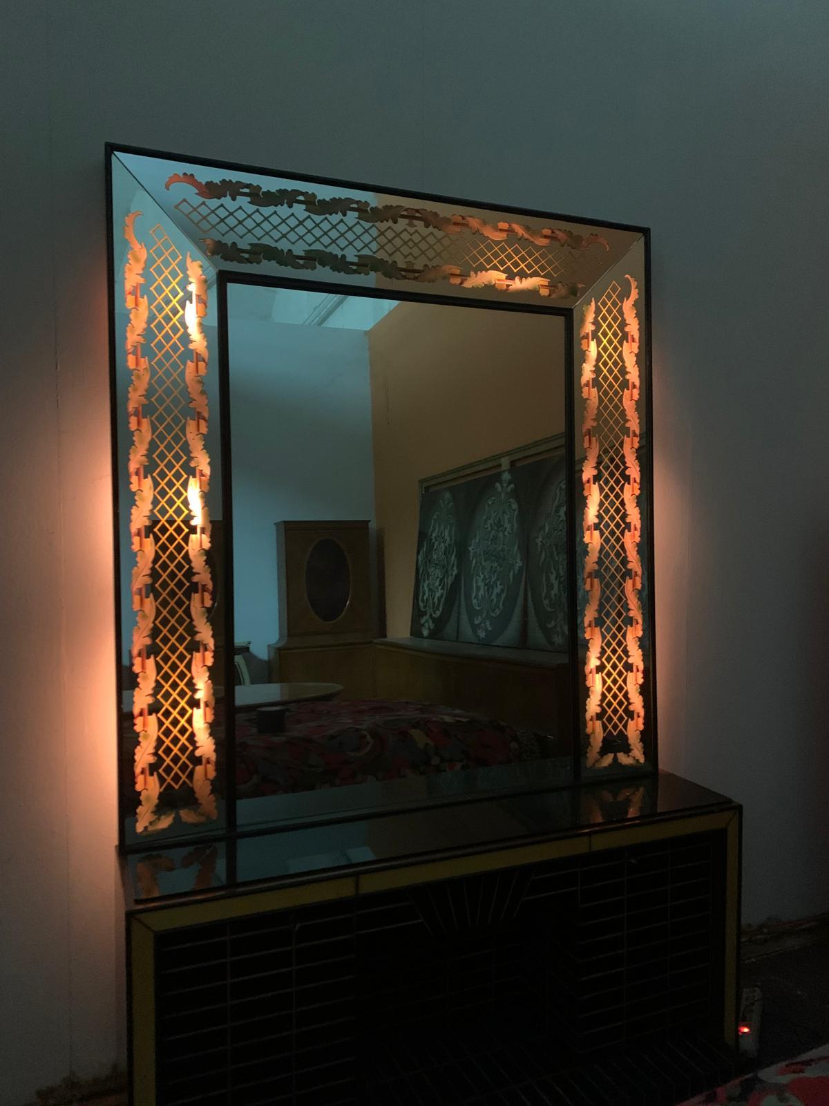 Sideboard with Mirror by Luigi Brusotti, 1940s For Sale 7
