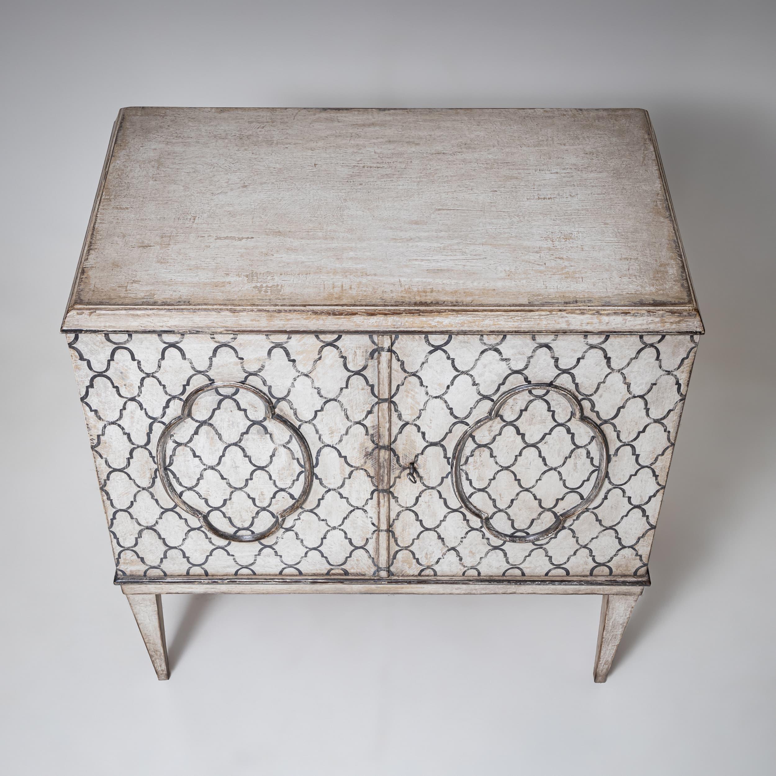 Wood Sideboard with New Hand-Painted Design, Early 20th Century For Sale