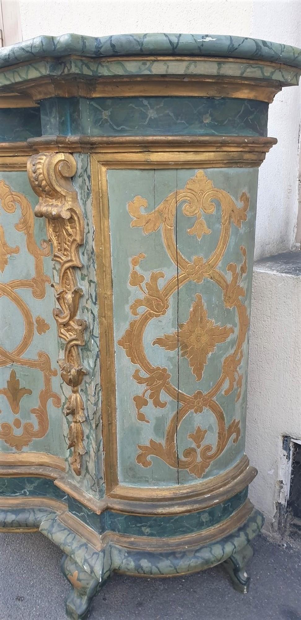 Sideboard With Painted Support Height, Italy, XIXth Century For Sale 5
