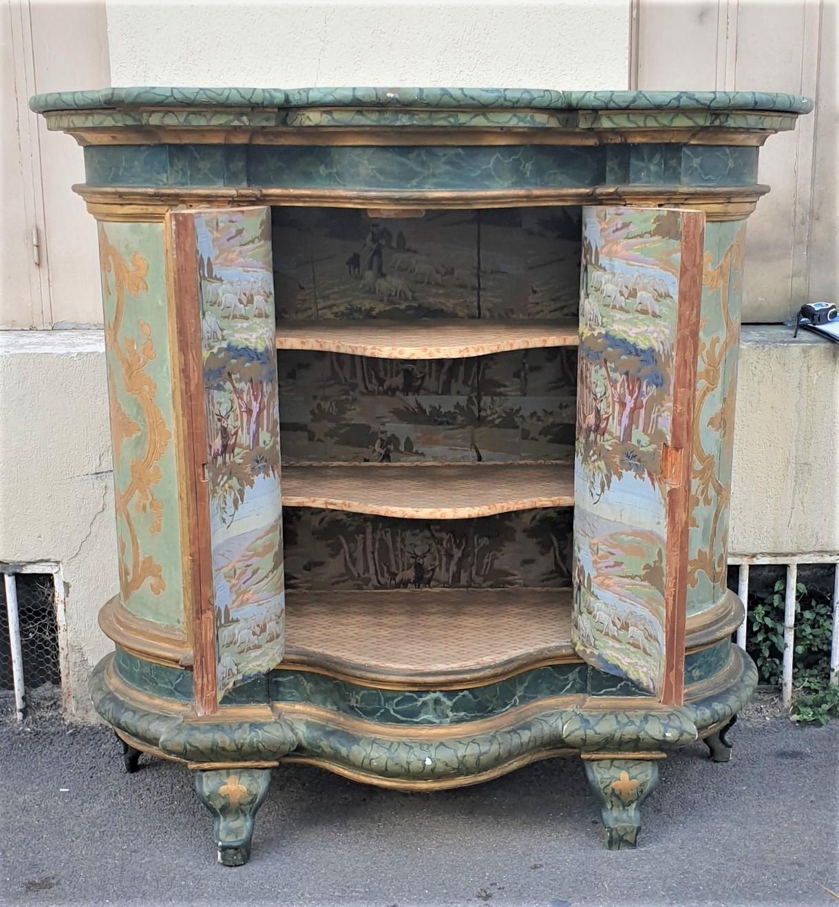 Italian Sideboard With Painted Support Height, Italy, XIXth Century For Sale