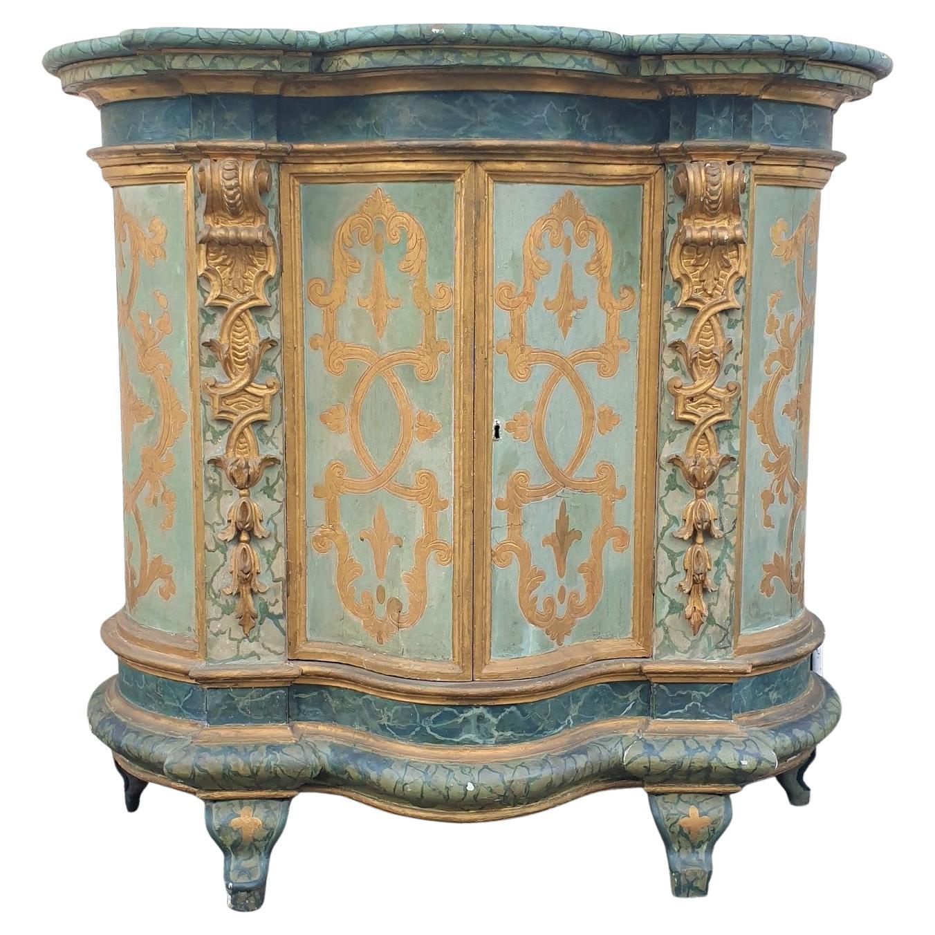 Sideboard With Painted Support Height, Italy, XIXth Century For Sale