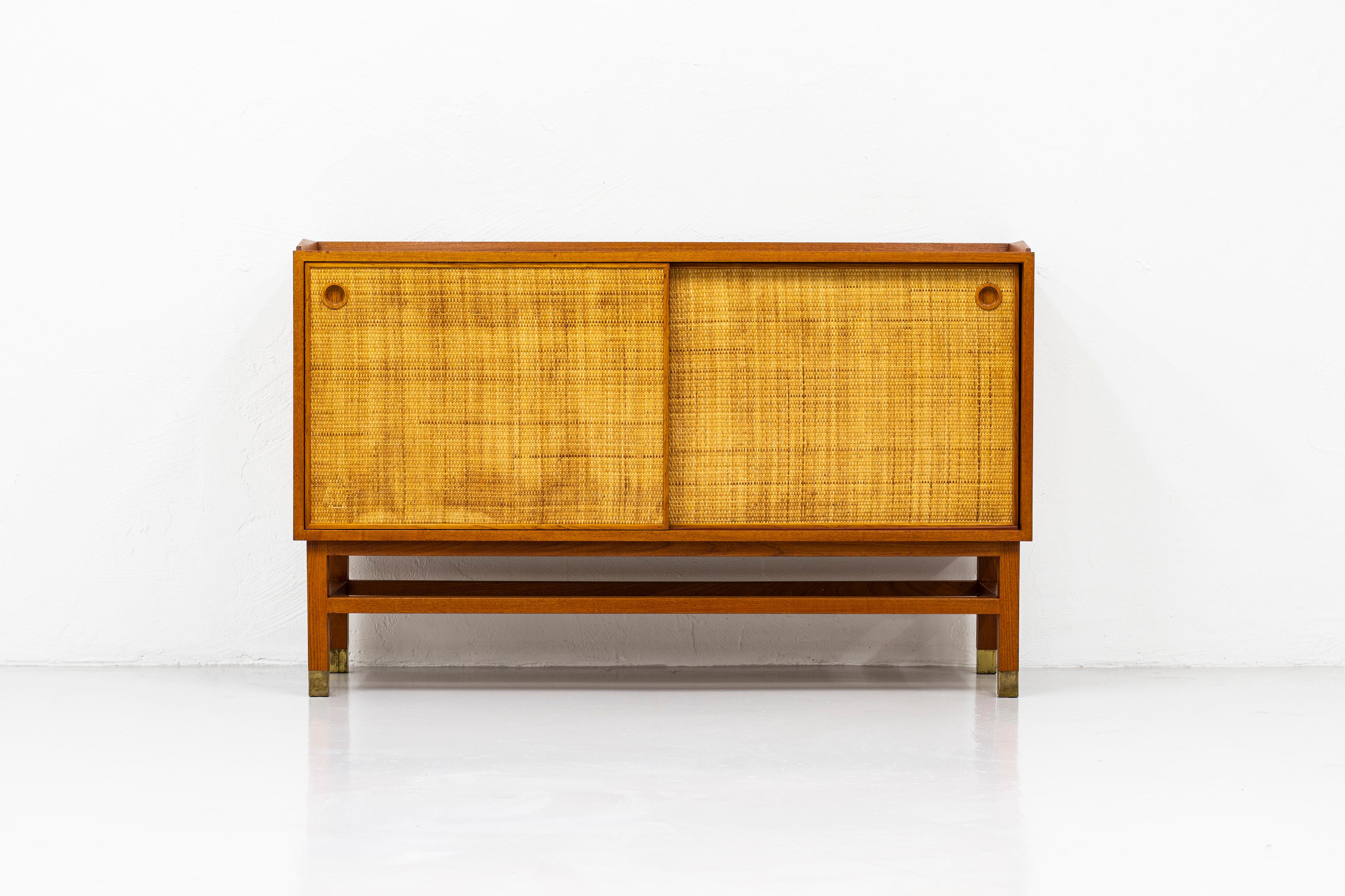 Sideboard with Rattan or Cane Doors and Teak Made in Sweden, 1950s 3