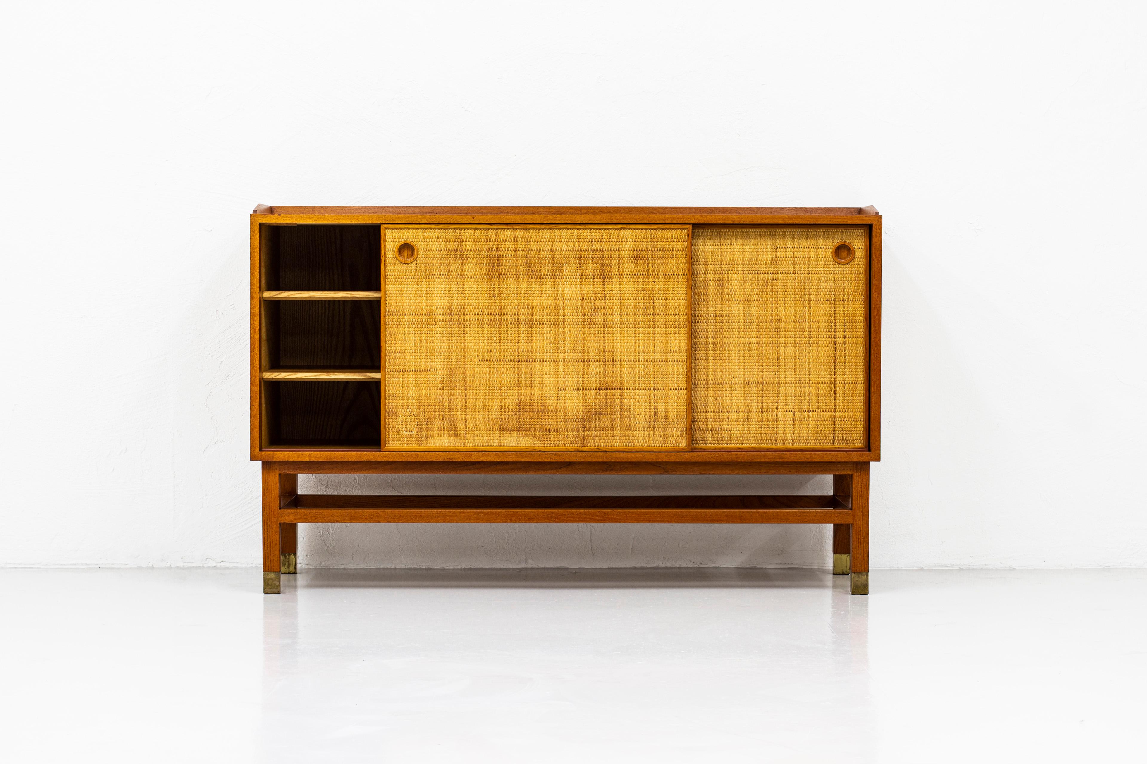Sideboard with Rattan or Cane Doors and Teak Made in Sweden, 1950s 5