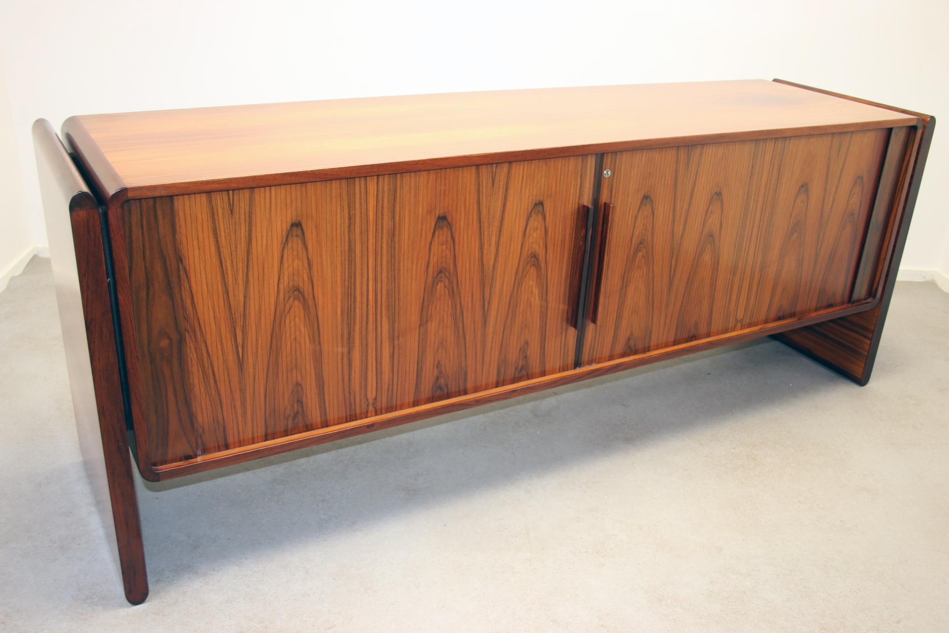 Sideboard with Roller Doors from Dyrlund - Vintage 1960s For Sale 6