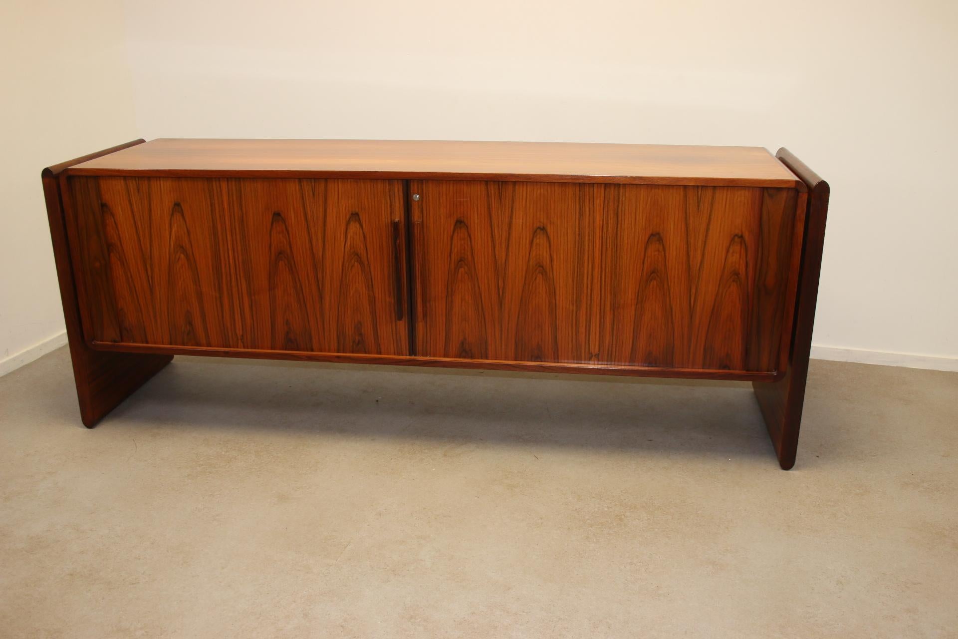 Scandinavian Modern Sideboard with Roller Doors from Dyrlund - Vintage 1960s For Sale