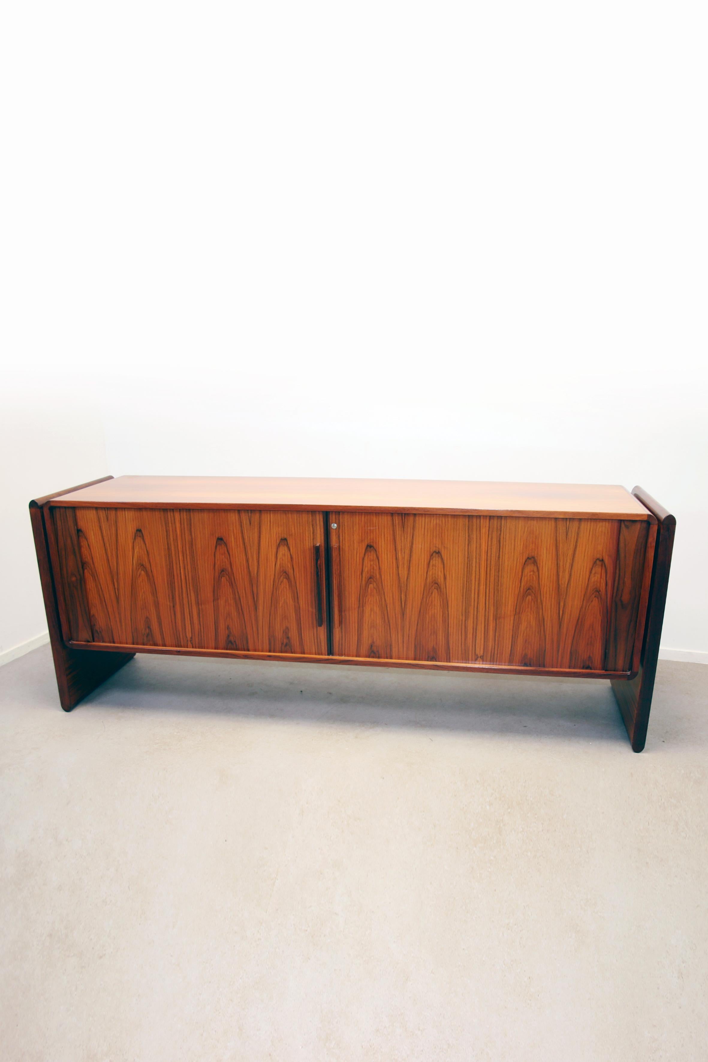 Danish Sideboard with Roller Doors from Dyrlund - Vintage 1960s For Sale