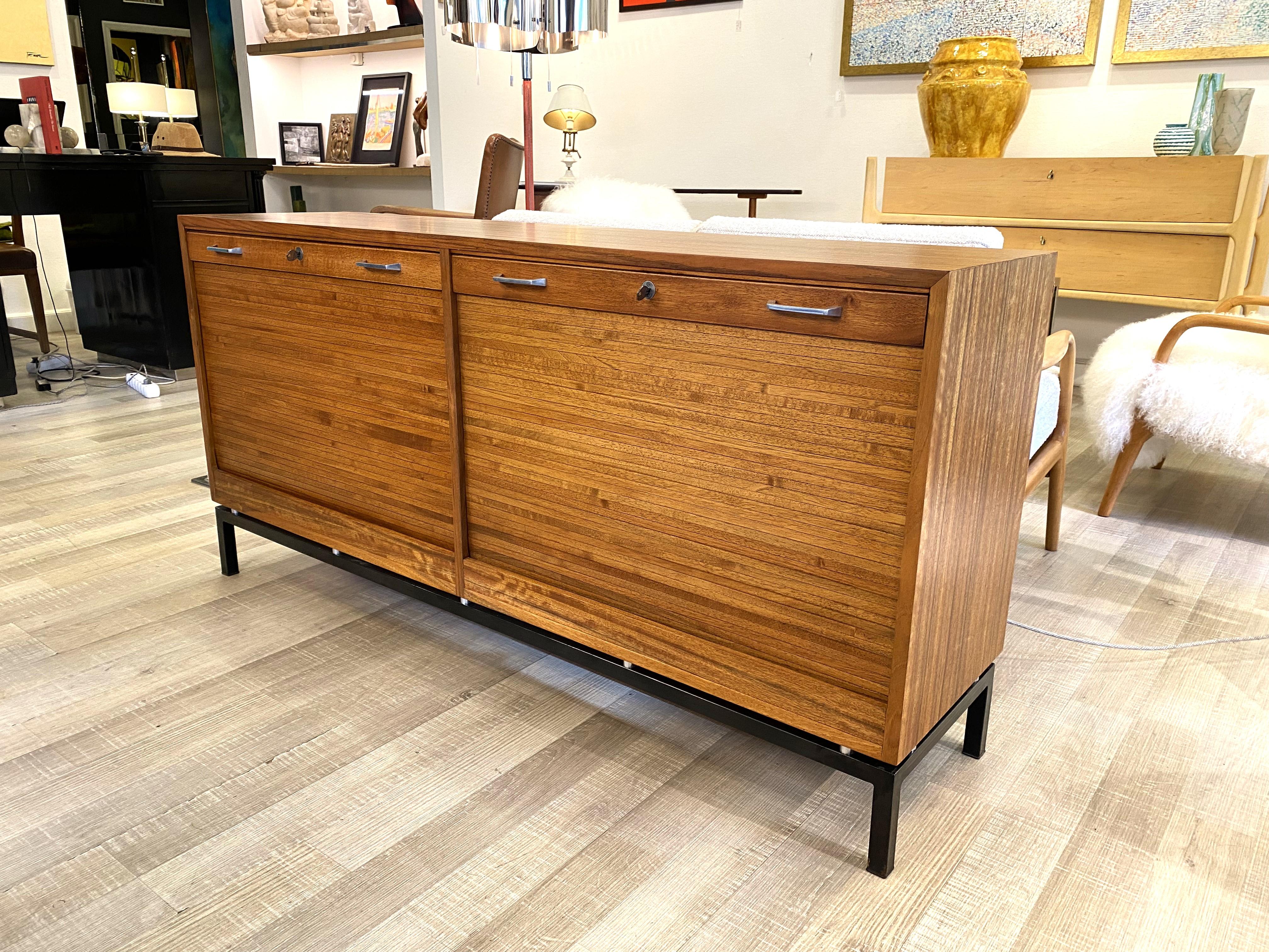 Mid-20th Century Sideboard with Roller Shutter Doors For Sale