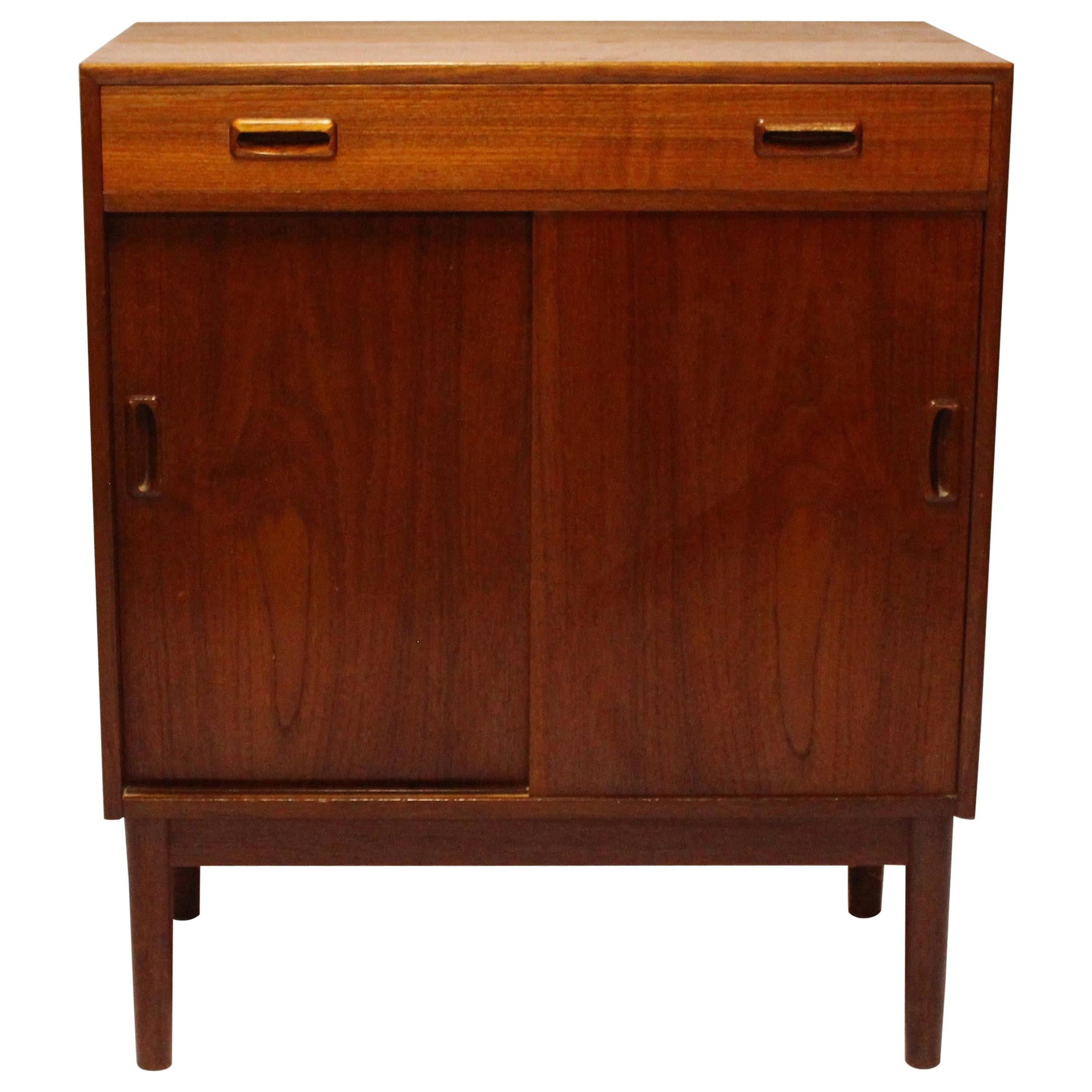 Sideboard with Sliding Doors in Teak of Danish Design from the 1960s