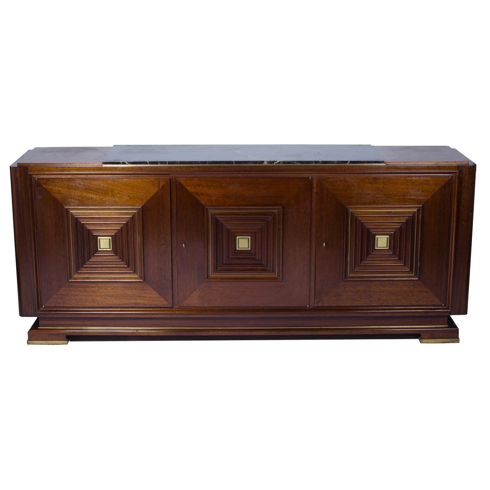 Sideboard with Three Doors in the Style of Maxime Old, France, 1940-1950 For Sale