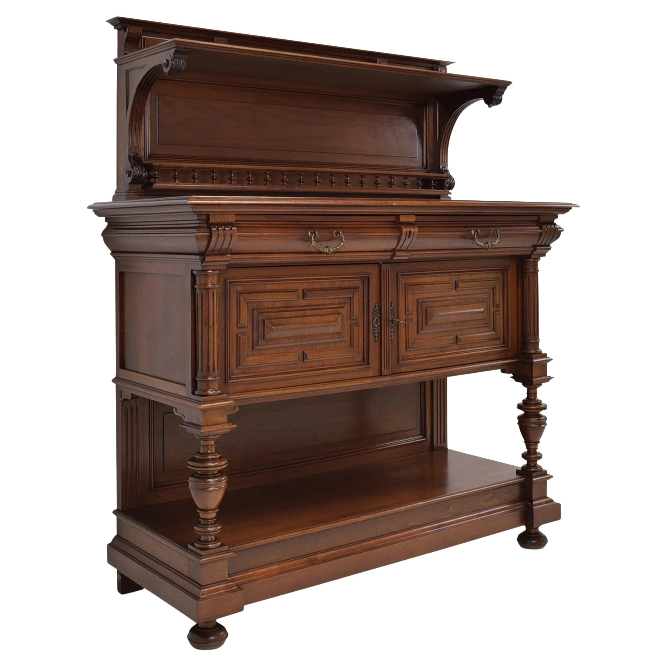 Sideboard with Top Gründerzeit in Walnut, 1890