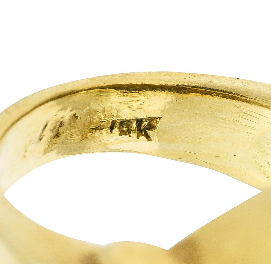 Sidengang Neoclassical Diamond 18 Karat Yellow Gold Greek Muse Signet Ring 1