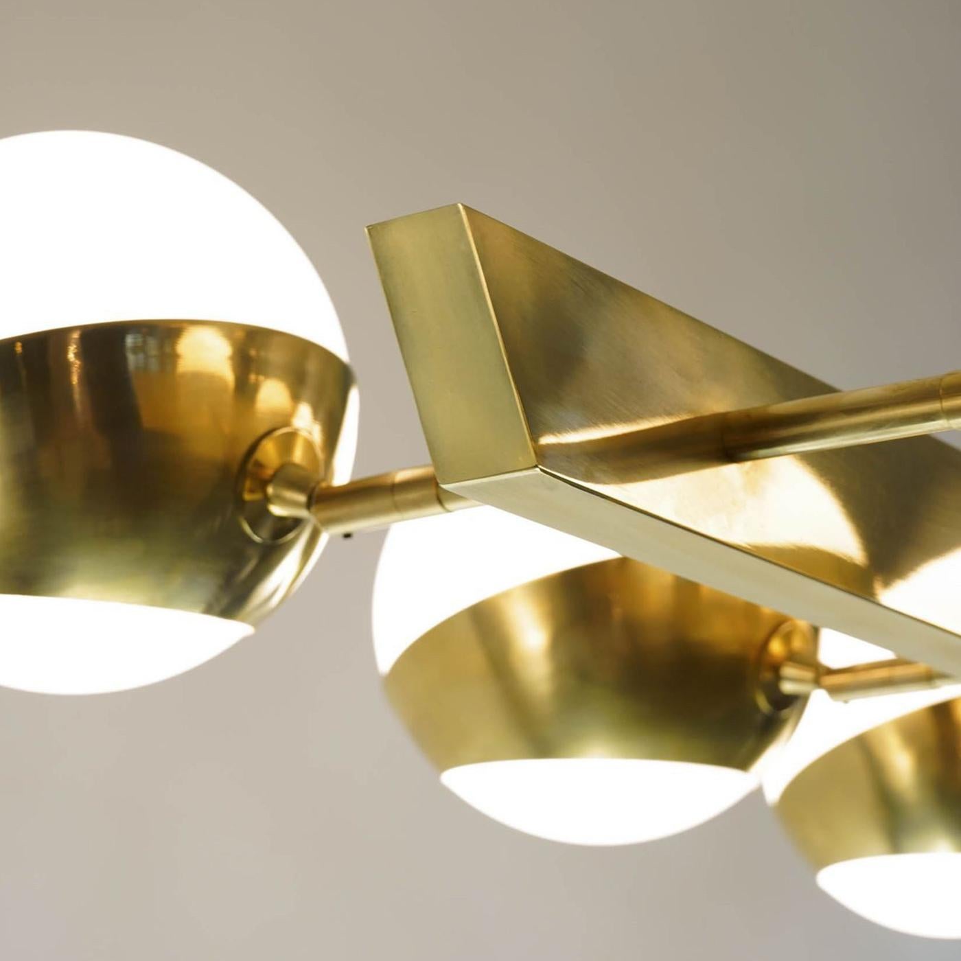 Siderale 10-Light Brass And Glass Chandelier by Silvio Piattelli (Italienisch) im Angebot