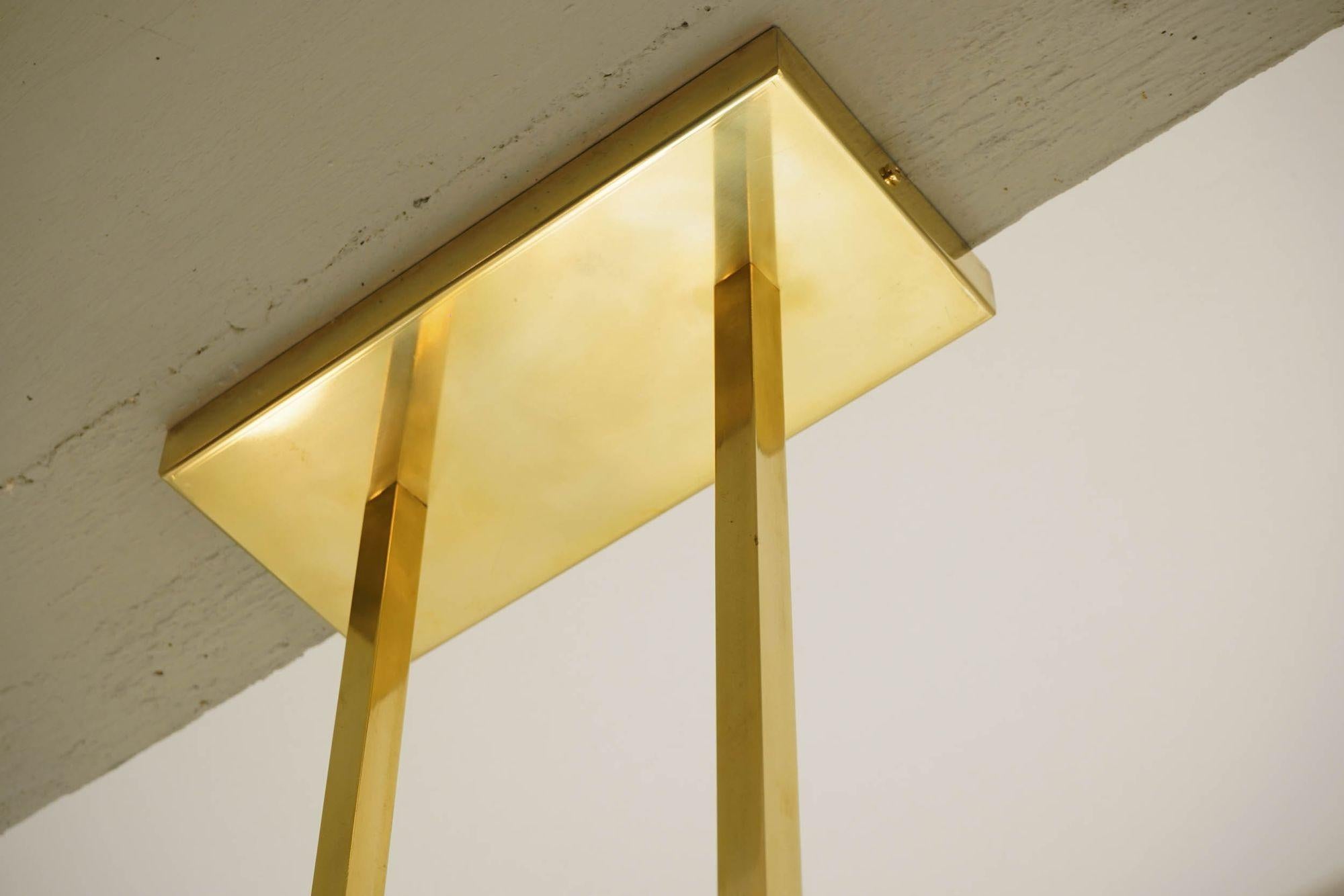 Siderale 10 lights Brass and Lattimo glass Chandelier, Silvio Piattelli Design For Sale 4