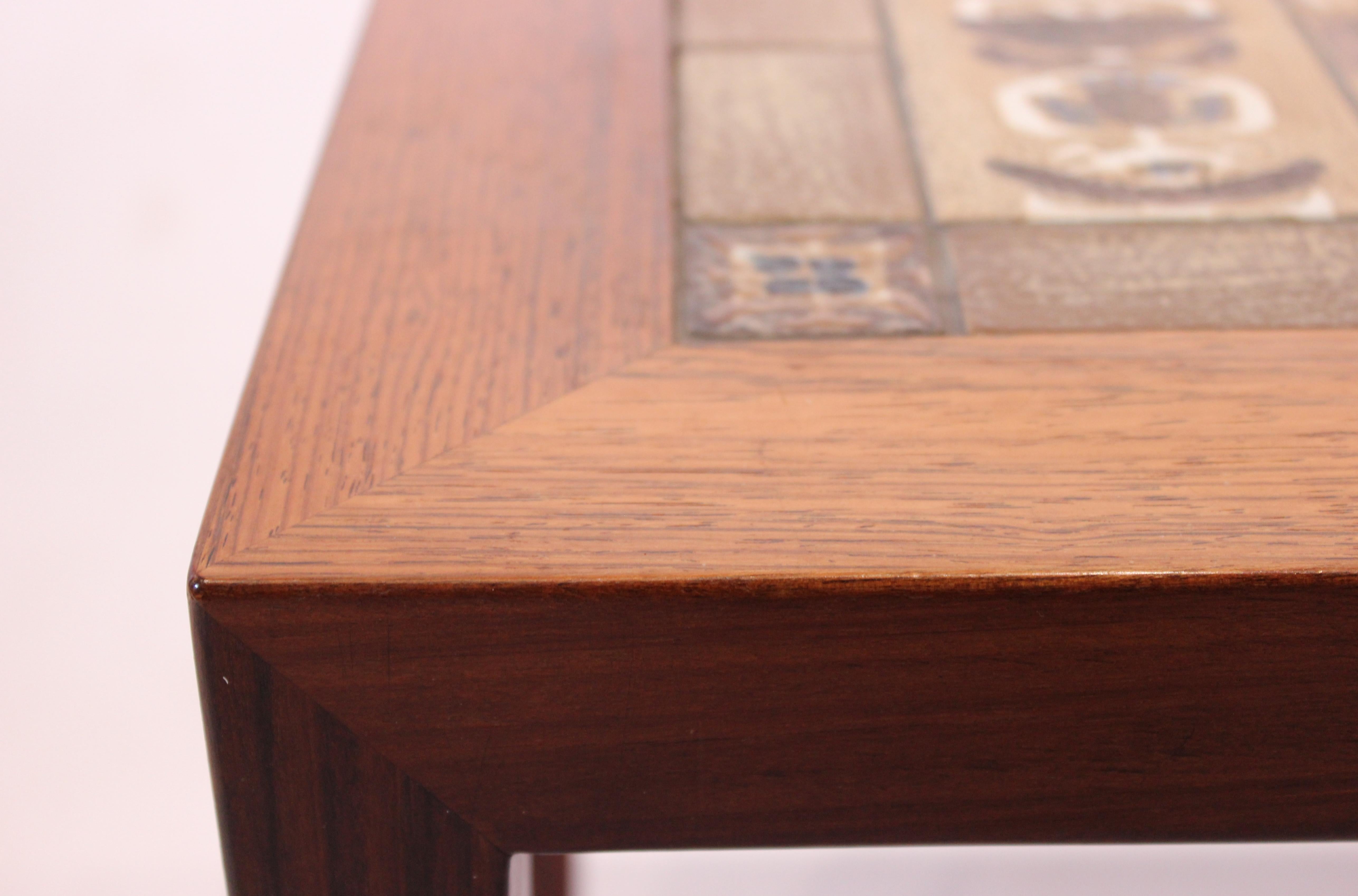 Mid-20th Century Sidetable in Rosewood with Royal Copenhagen Tiles by Severin Hansen