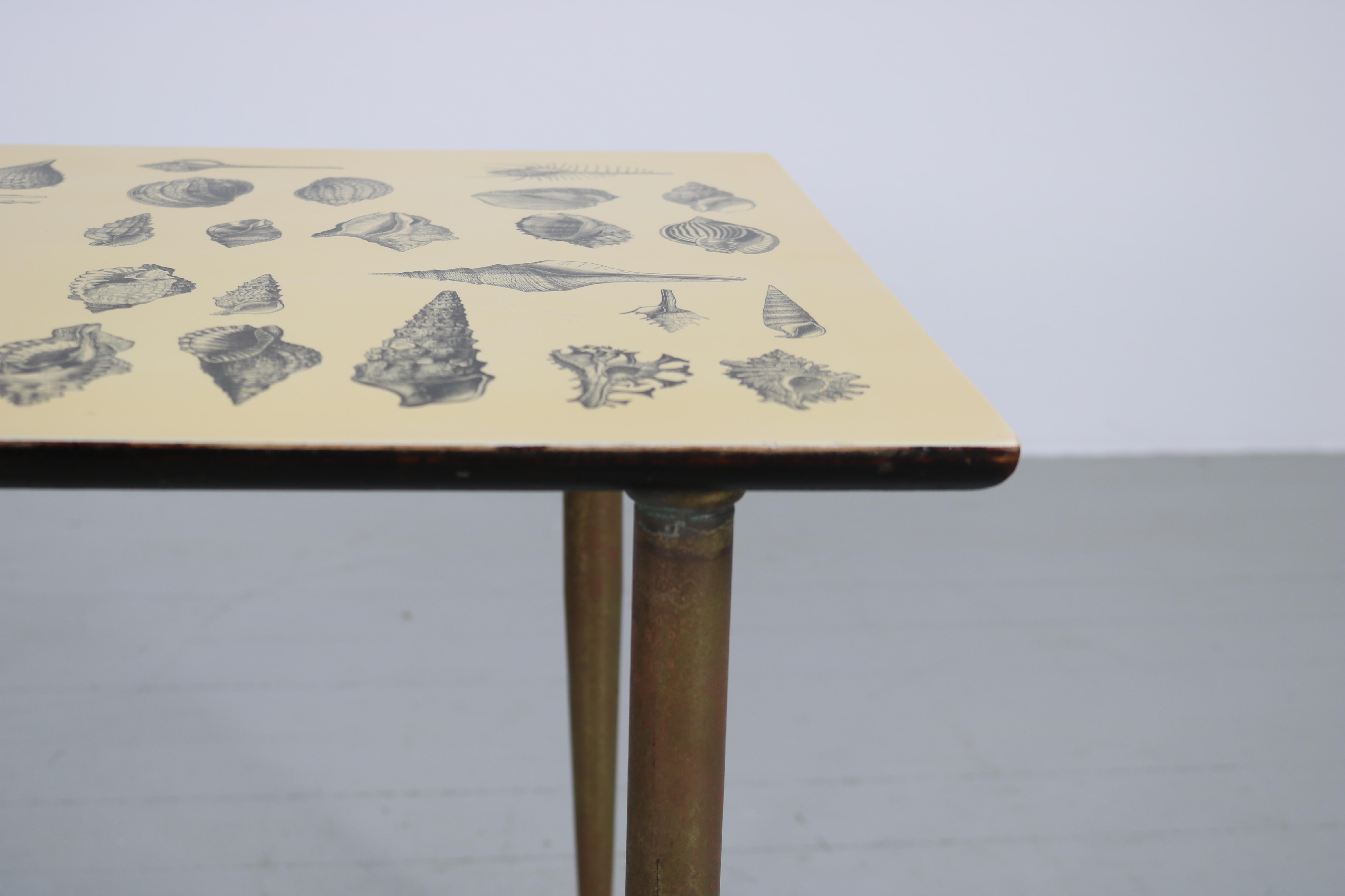 Metal Sidetable in the Manner of Piero Fornasetti, 1950s Italy
