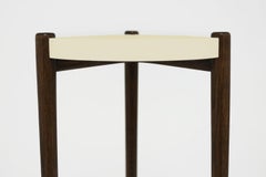 Sidetable with Ivory Lacquer Painted Top and Oak Wood Legs