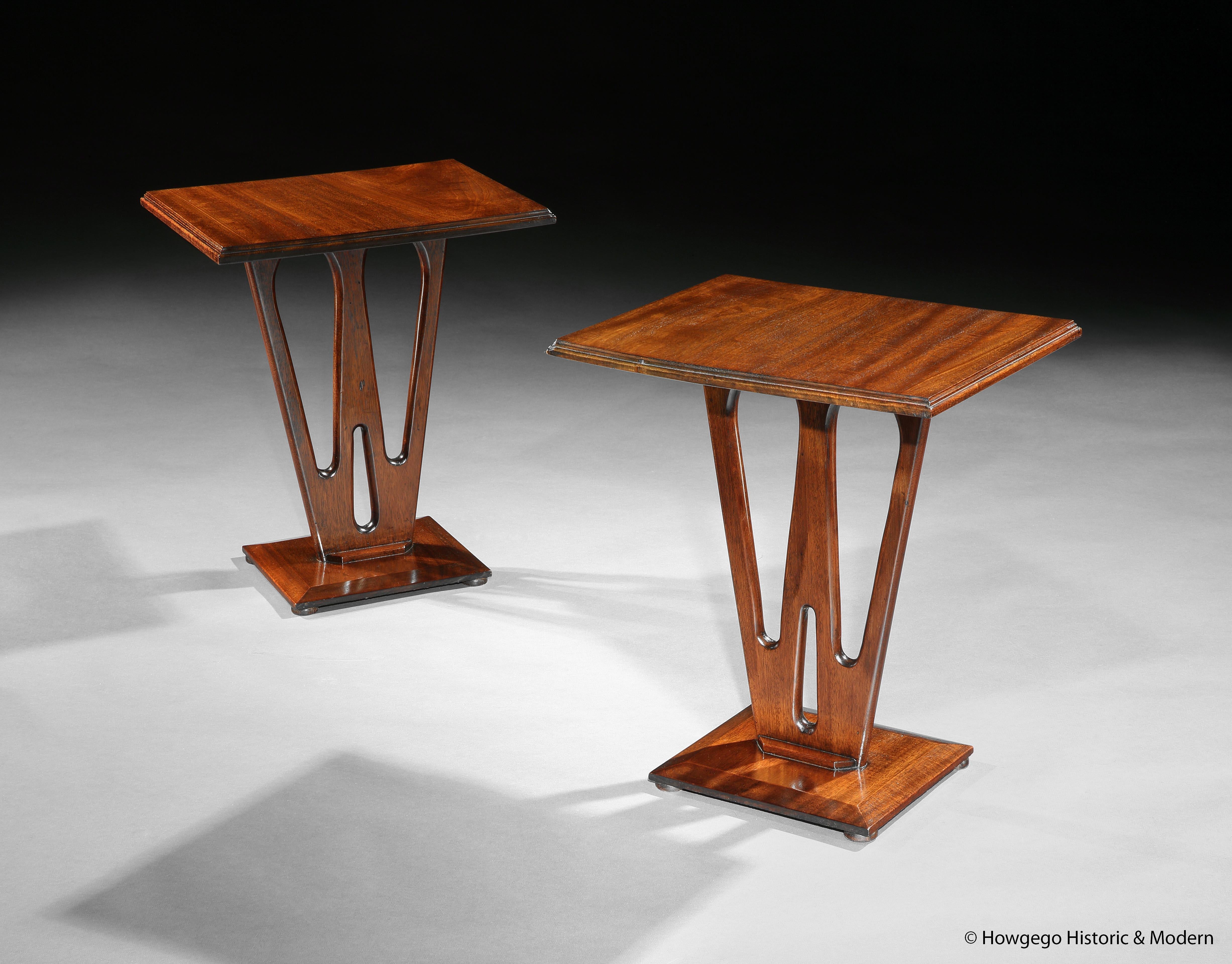 - Rare form with the fretwork trestle bases
- Fretwork trestle bases are really elegant and light
- Plinth bases create solid stability in the tables
- Practical size for sofa and bedside tables
- Finely grained teak with excellent original