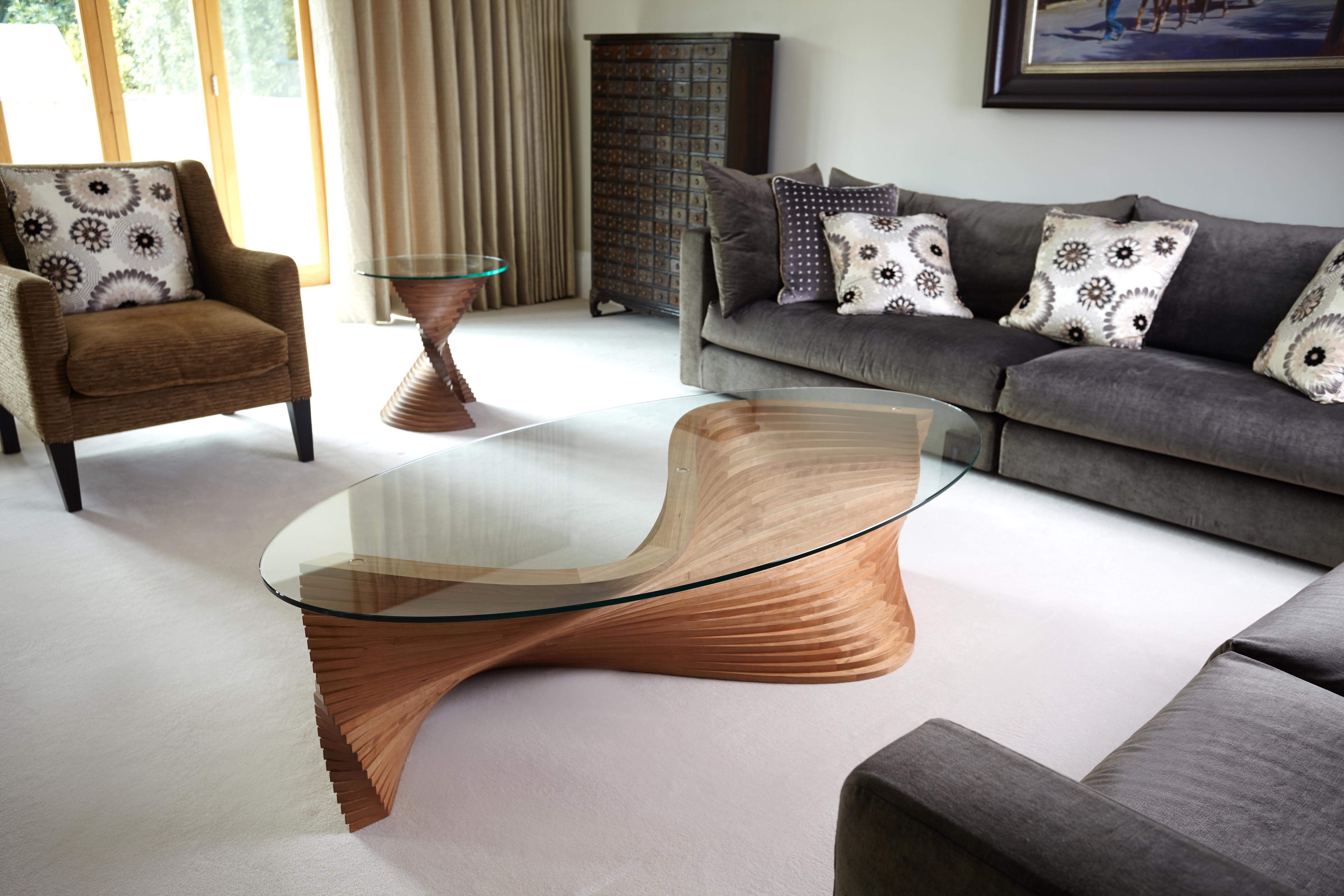 Modern Sidewinder II Contemporary Sculptural Cherry Wood Coffee Table by David Tragen For Sale