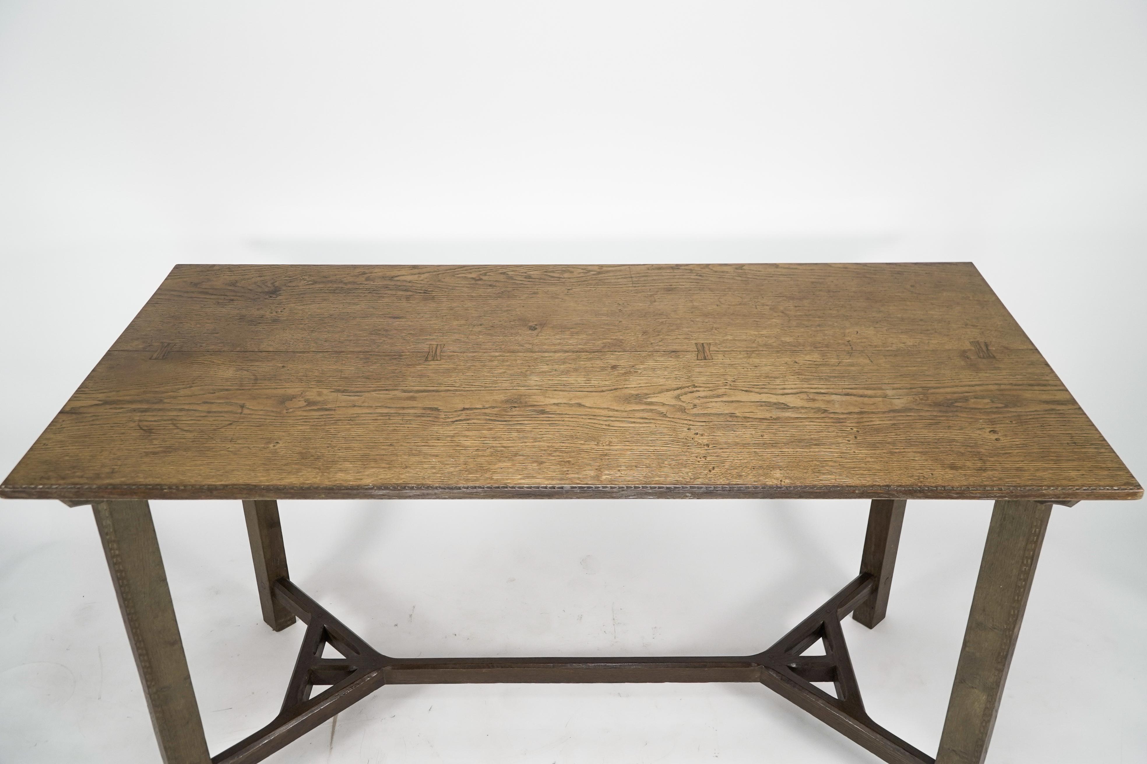 Sidney Barnsley (attributed). A rare Cotswold School hayrake oak dining ...