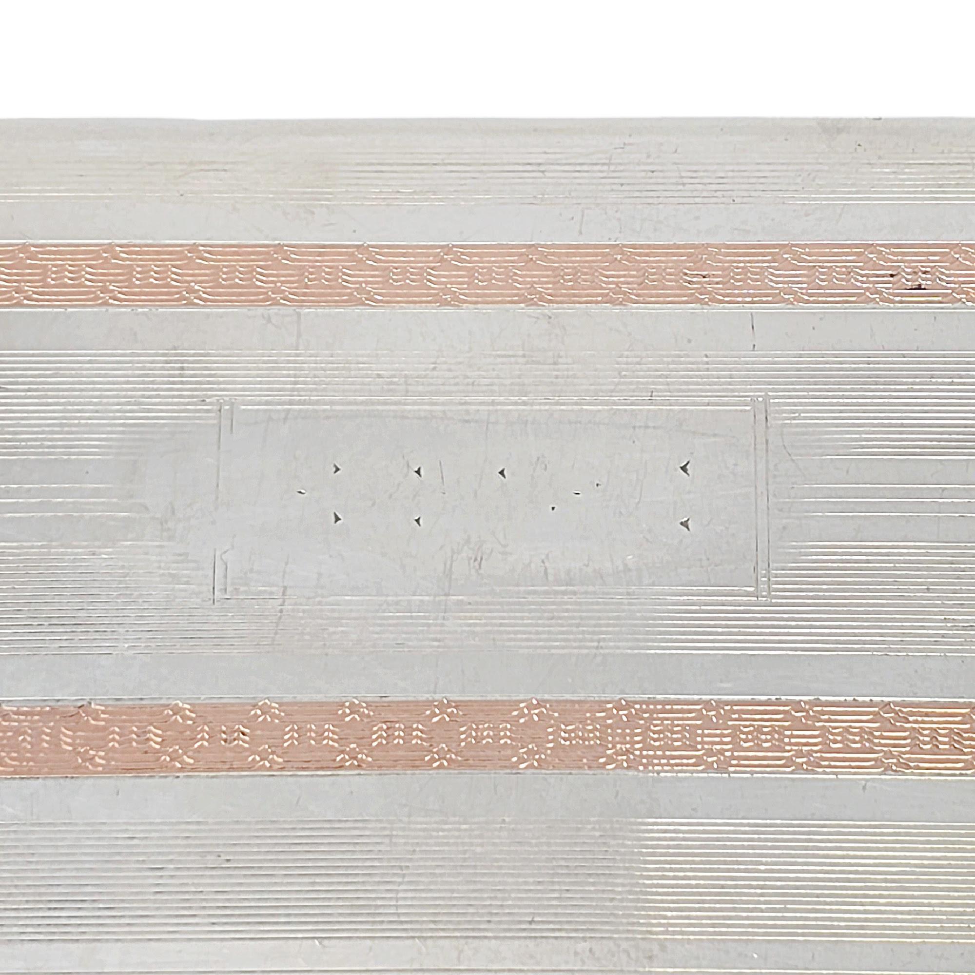 Portasigarette a strisce in argento rosa Sidney Bigney #19510 in vendita 3