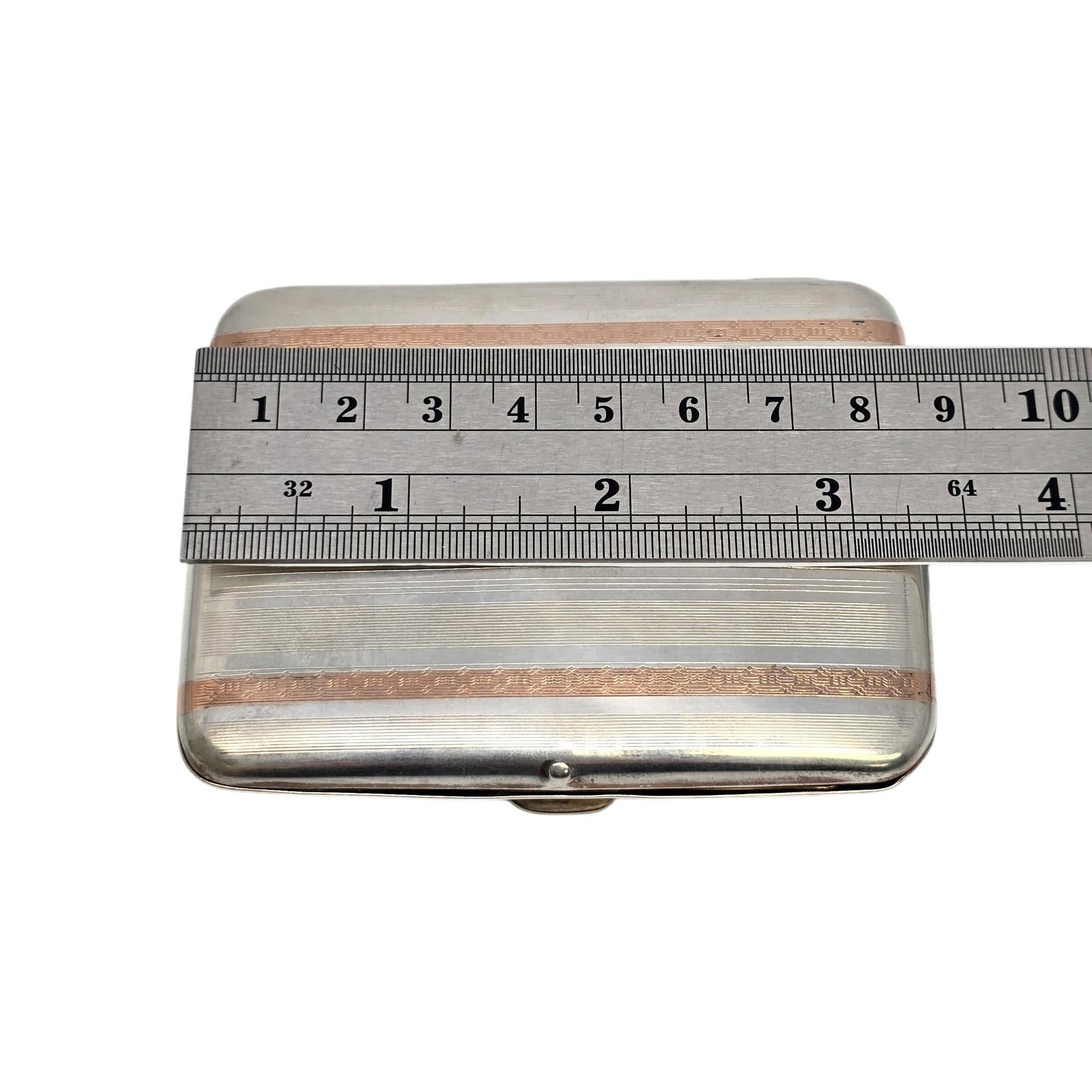 Portasigarette a strisce in argento rosa Sidney Bigney #19510 in vendita 5