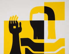 Woman Waving - 1991 Abstract Expressionist Lithograph on Paper