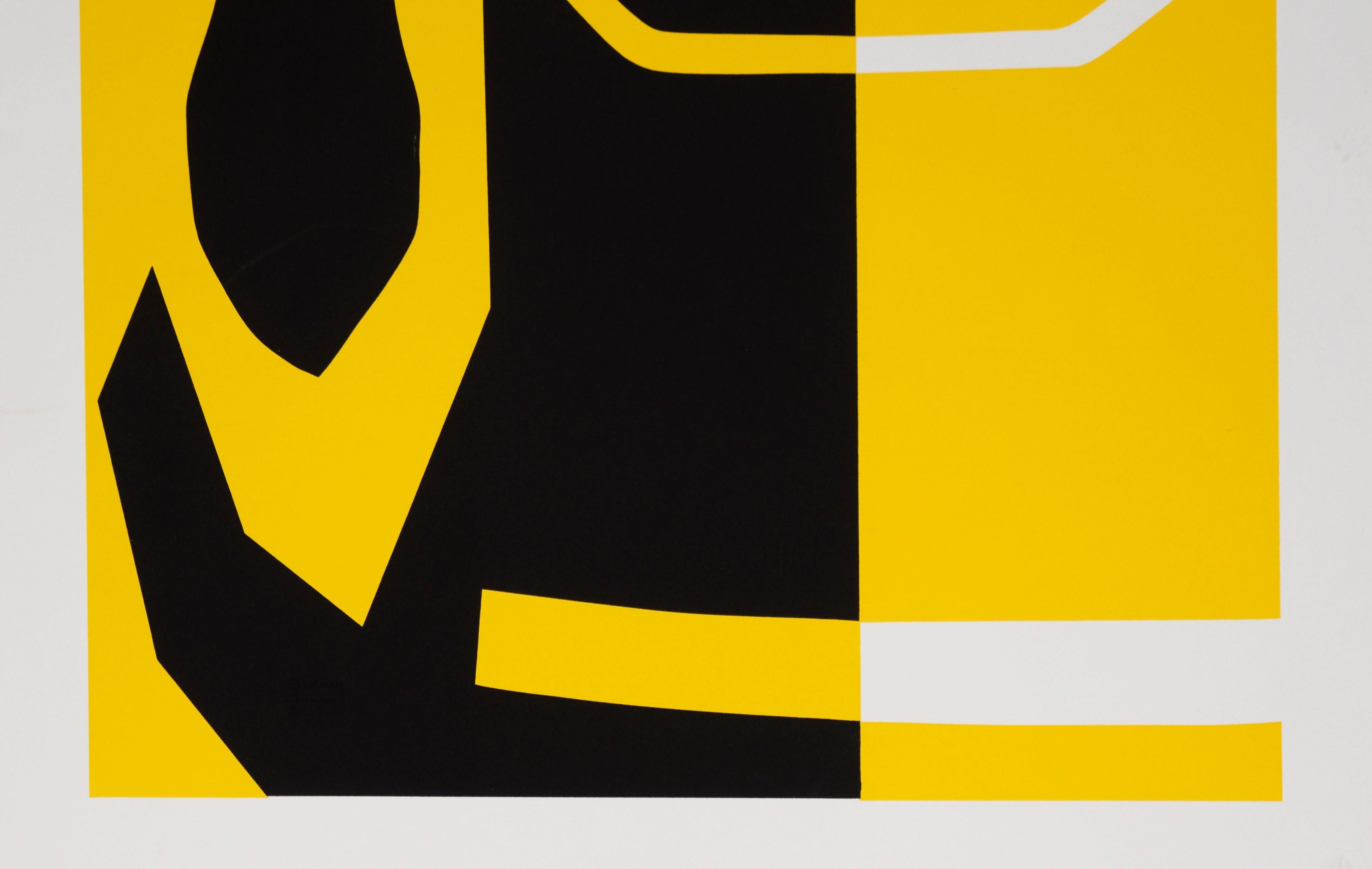Mujer saludando - 1991 Litografía expresionista abstracta sobre papel - Print De la posguerra de Sidney Budnick