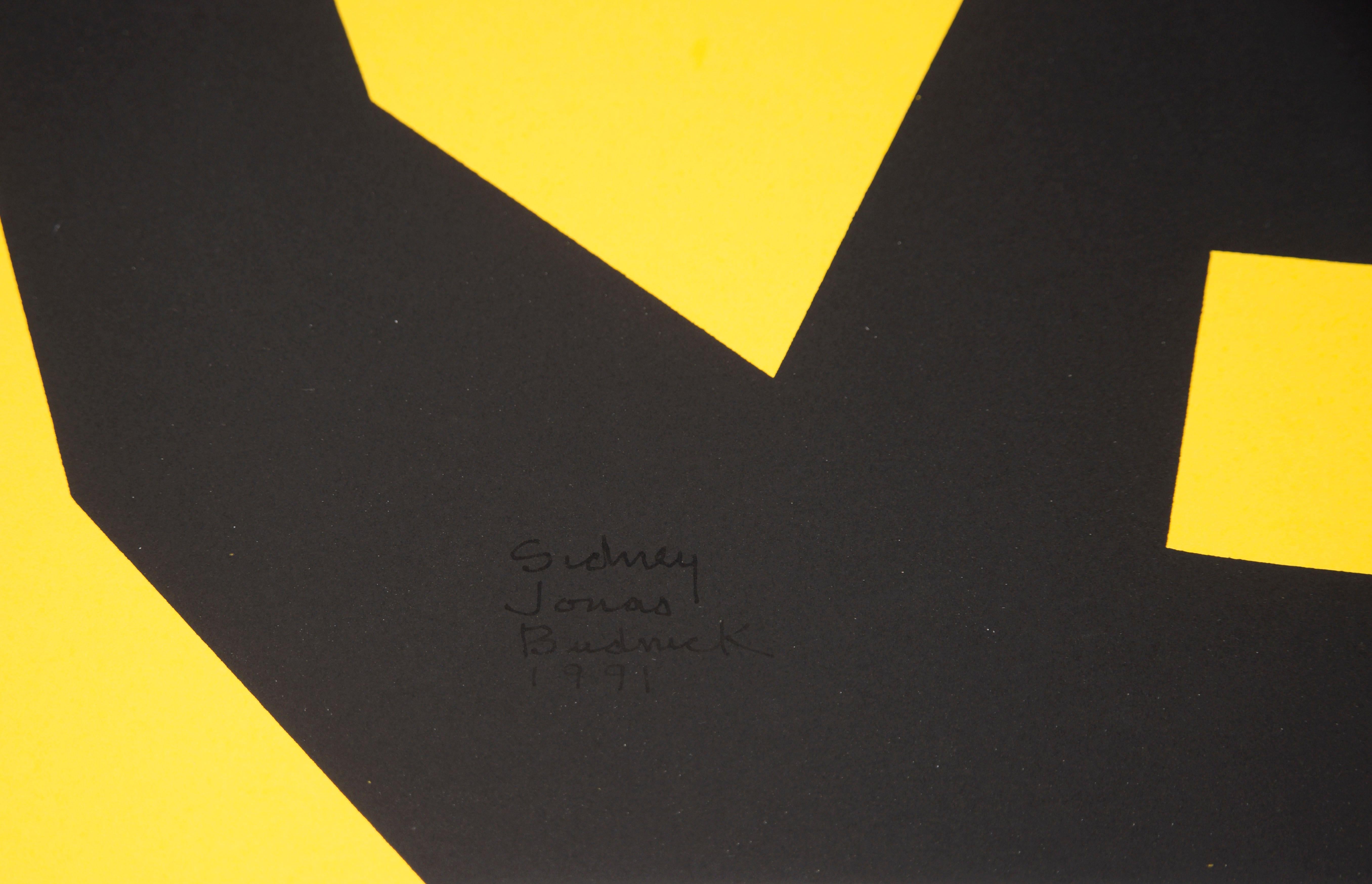 Mujer saludando - 1991 Litografía expresionista abstracta sobre papel

Litografía expresionista abstracta en negro y amarillo de 1991 que representa a una mujer, obra de Sidney Jonas Budnick (1921 - 1994). La mujer está representada mirando hacia el