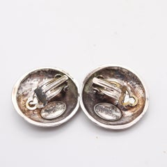 SIDNEY CARRON Paris 1980 Modernist Sculptural Earrings In Solid Plated Sterling