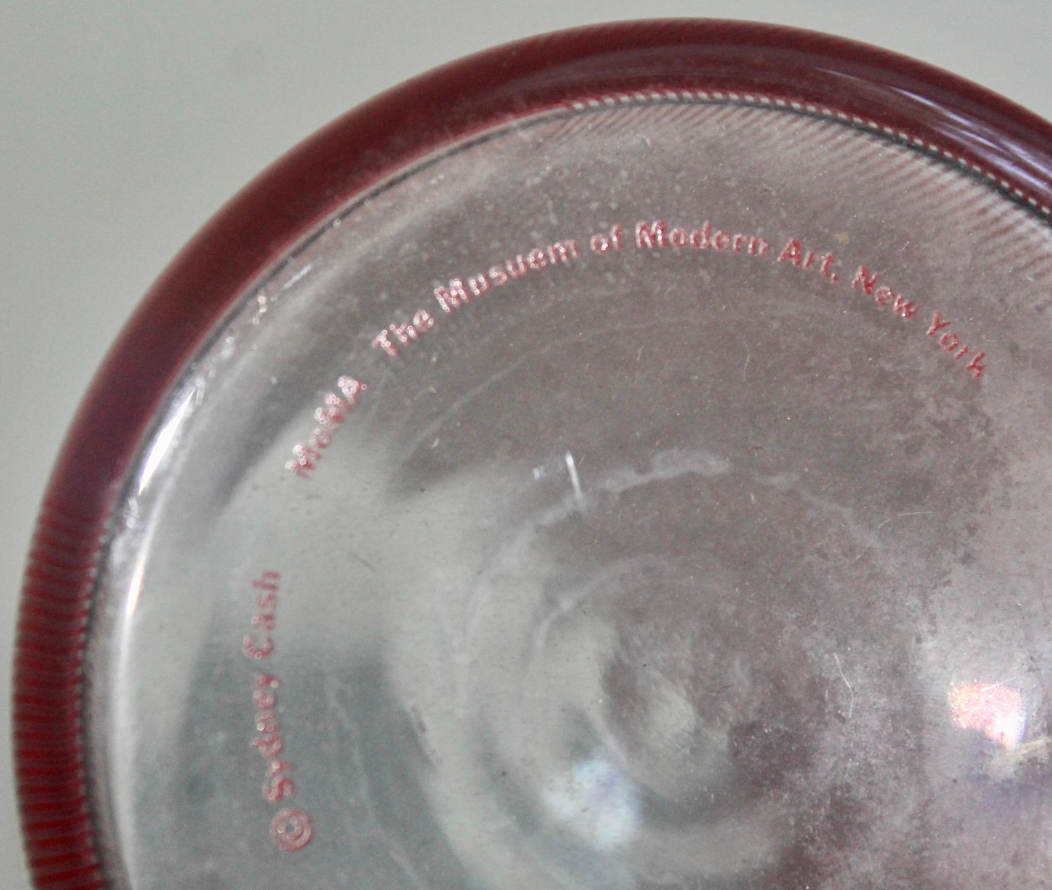 Post-Modern Sidney Cash Optical Glass Vase for Moma Museum of Modern Art NY For Sale