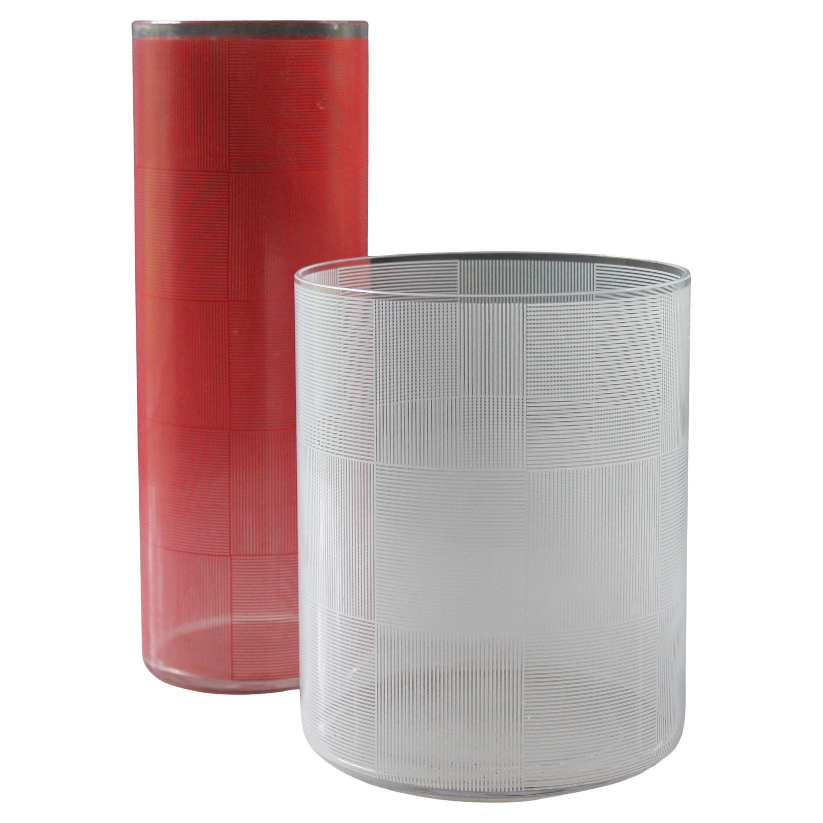 Vases en verre optique Sidney Cash pour le Musée d'art moderne de New York MOMA en vente