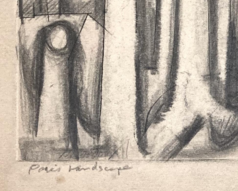 Sidney Chafetz, Pariser Landschaft, 1947, Bleistift über Kupferstich im Angebot 4