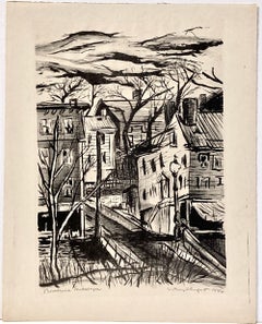 Sidney Chafetz, Providence Landscape, 1946, lithograph