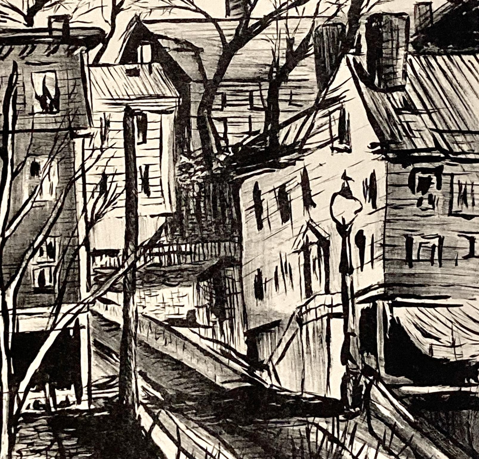 Sidney Chafetz, Paisaje de Providence, 1946, litografía en venta 3