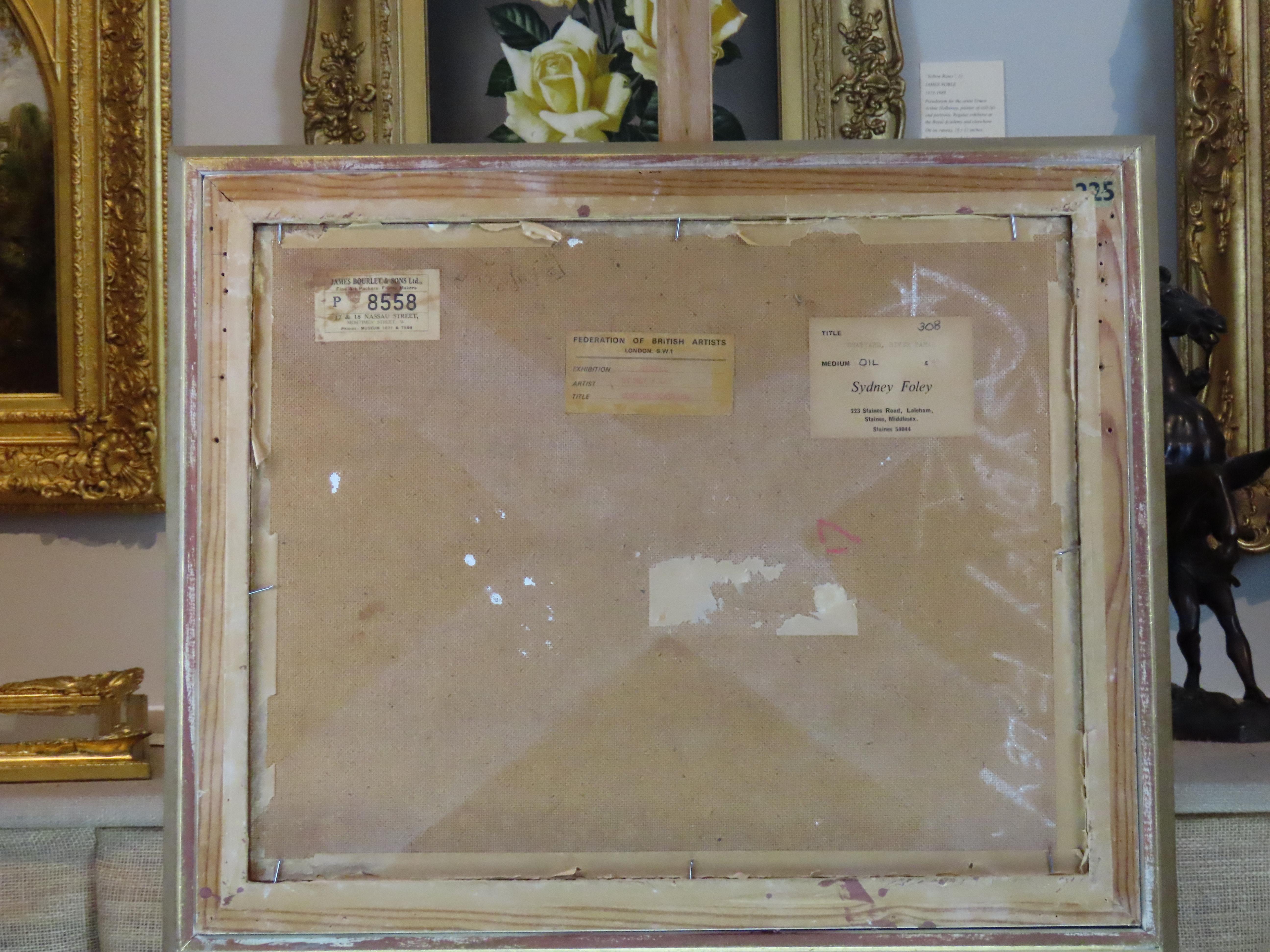 Original Oil on Board, SIDNEY FOLEY,  “Boatyard River Tamar” For Sale 6