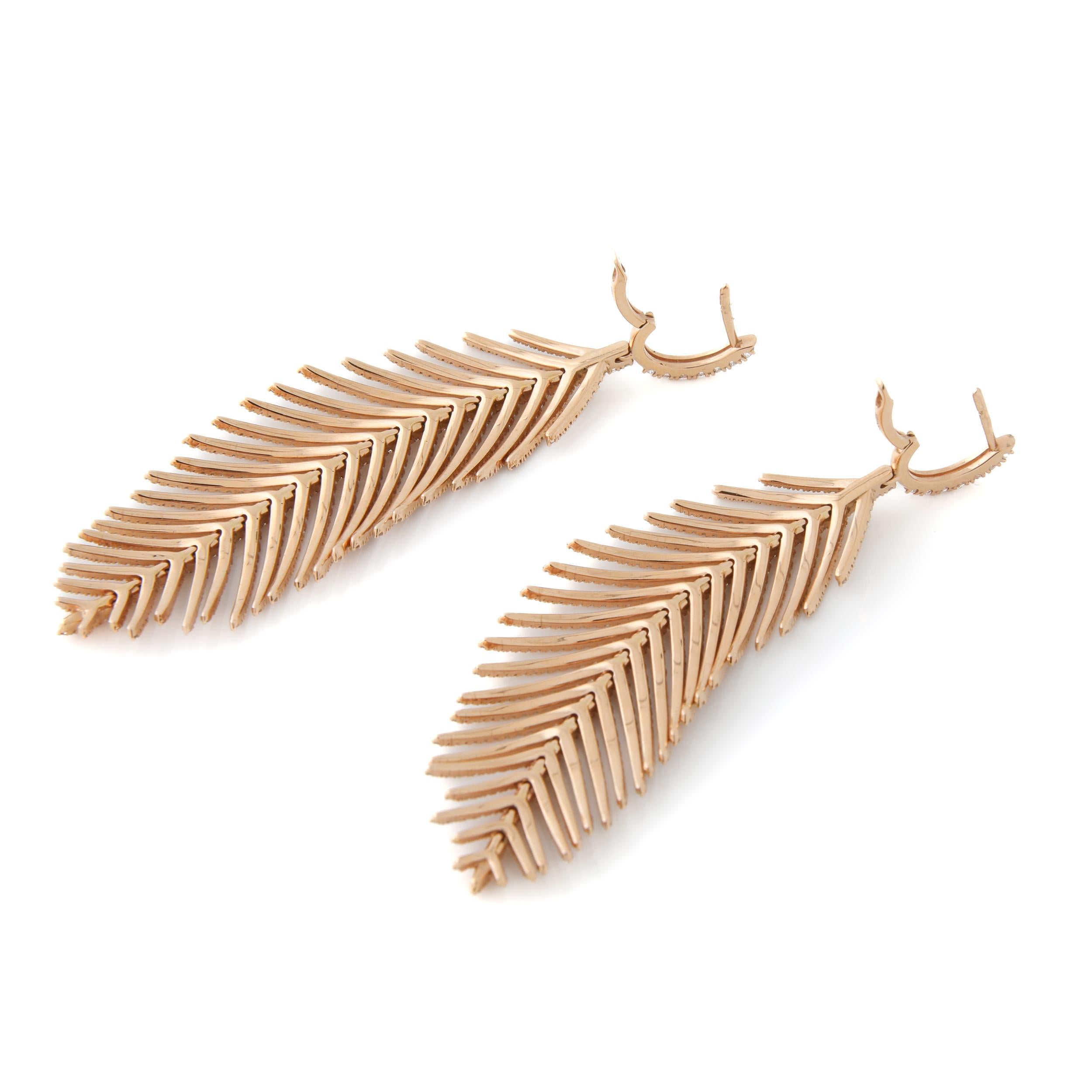 Sidney Garberfedern, die Diamant-Ohrringe aus 18 Karat Roségold im Zustand „Hervorragend“ im Angebot in New York, NY