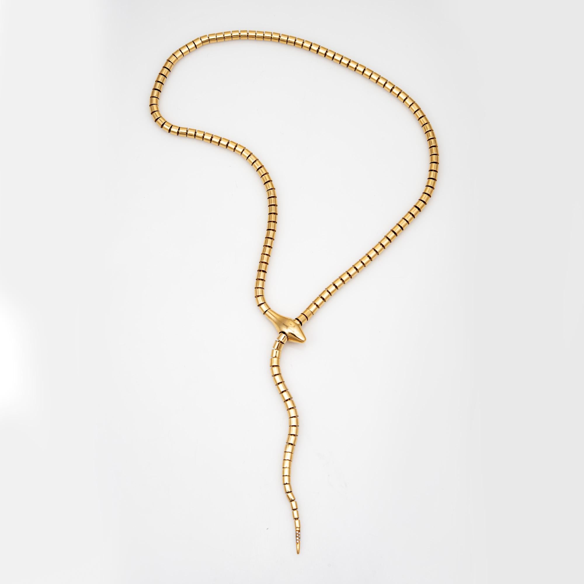 Contemporary Sidney Garber Snake Necklace Wrap Around Lariat 18k Yellow Gold Estate Jewelry  